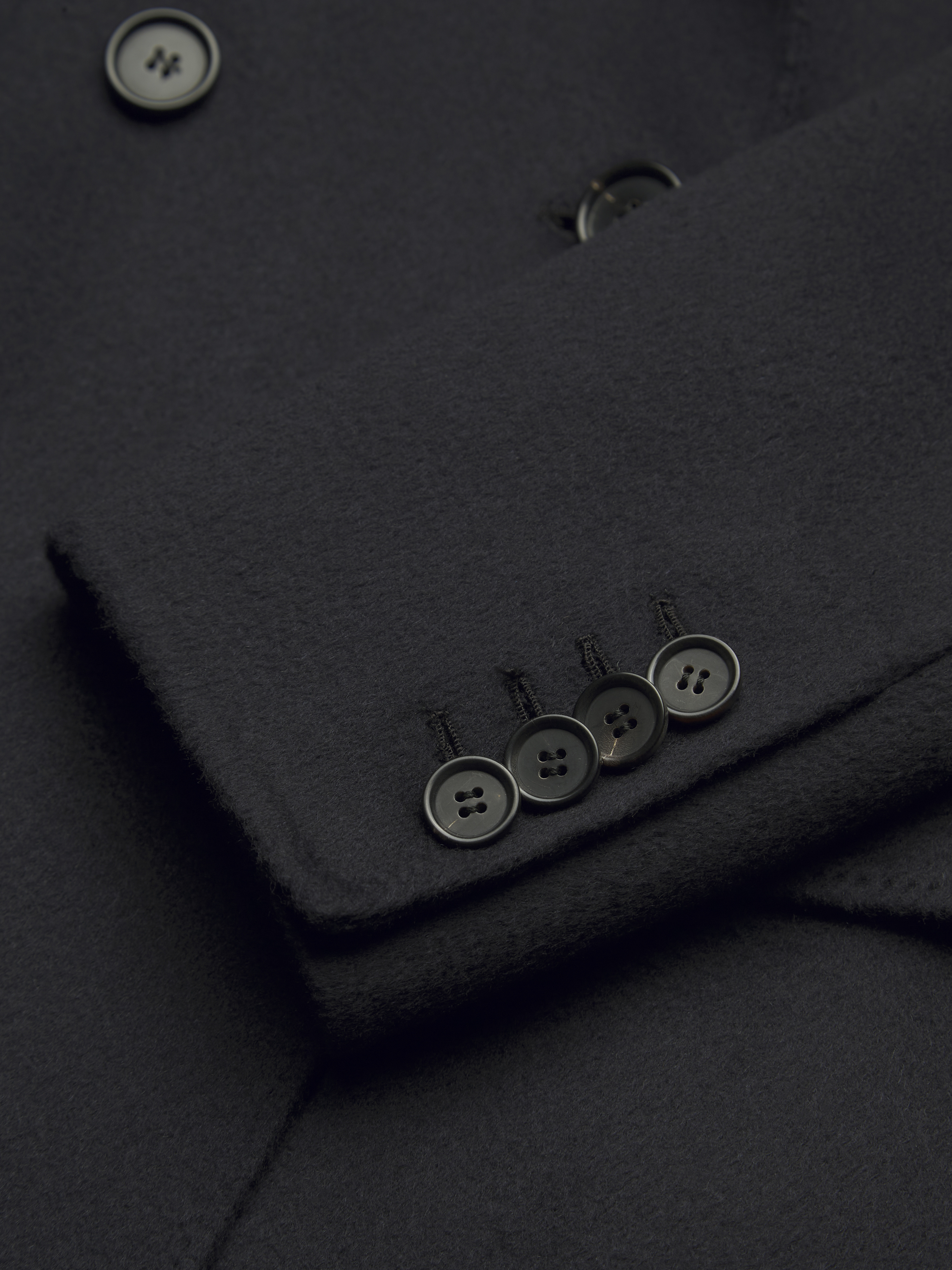 Midnight blue double-splittable cashmere Salomone coat