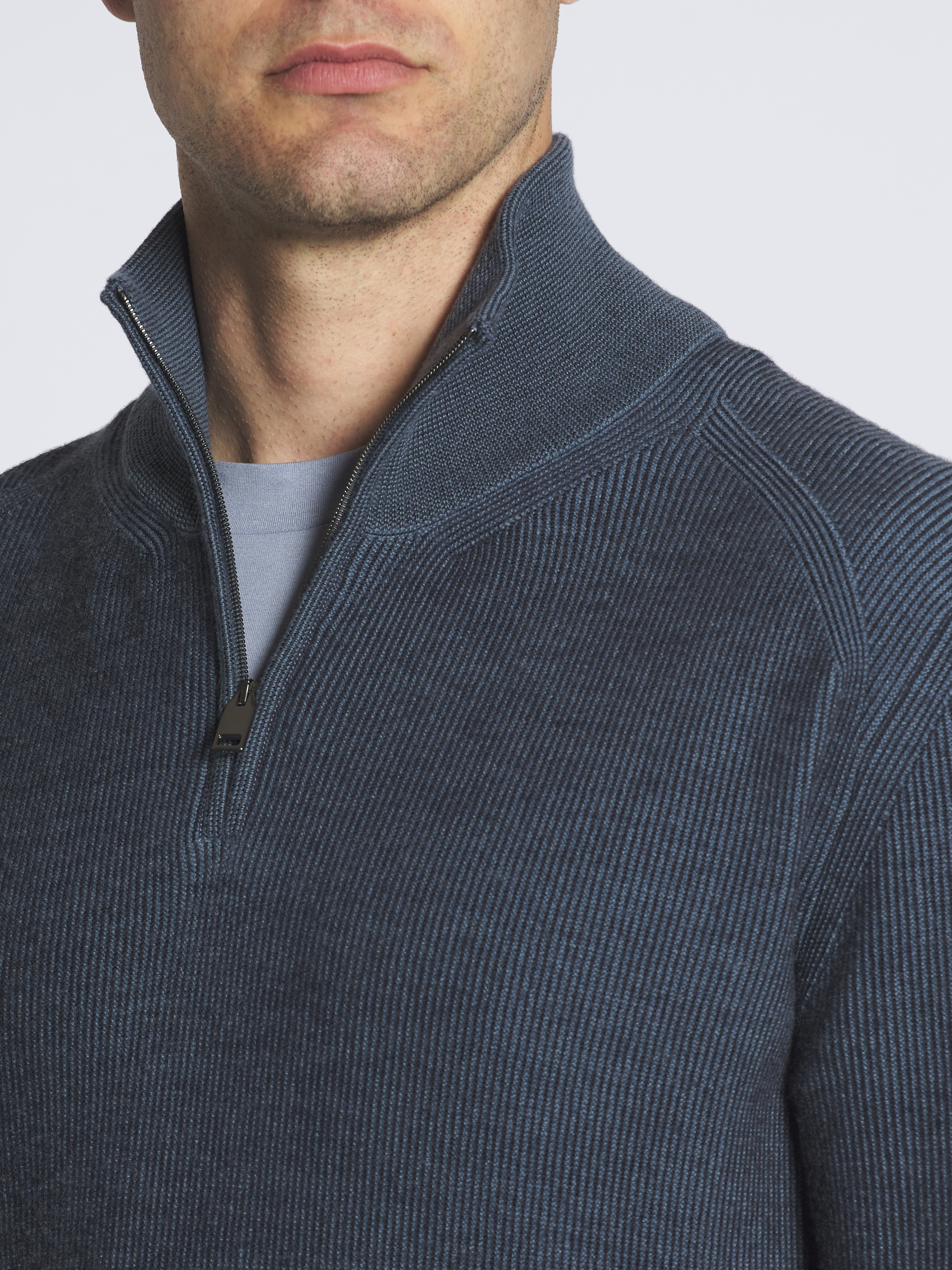 orimi ニットポロ Orvis 1/4 Zip Pullover Brighton 1526440 Sherpa lined Pockets Grey