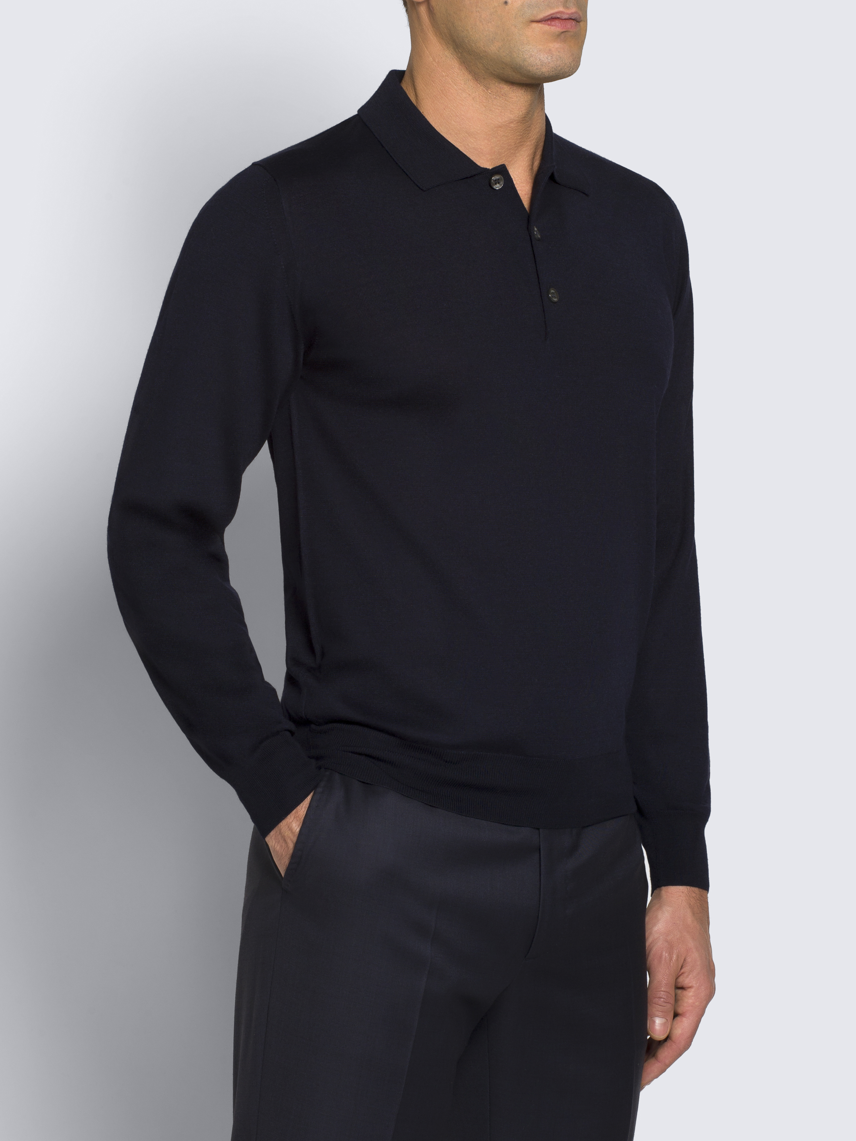 Brioni long sales sleeve polo