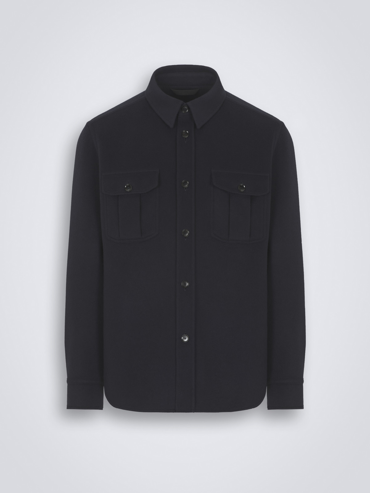 Midnight blue double-splittable wool and cashmere Vagabond overshirt ...