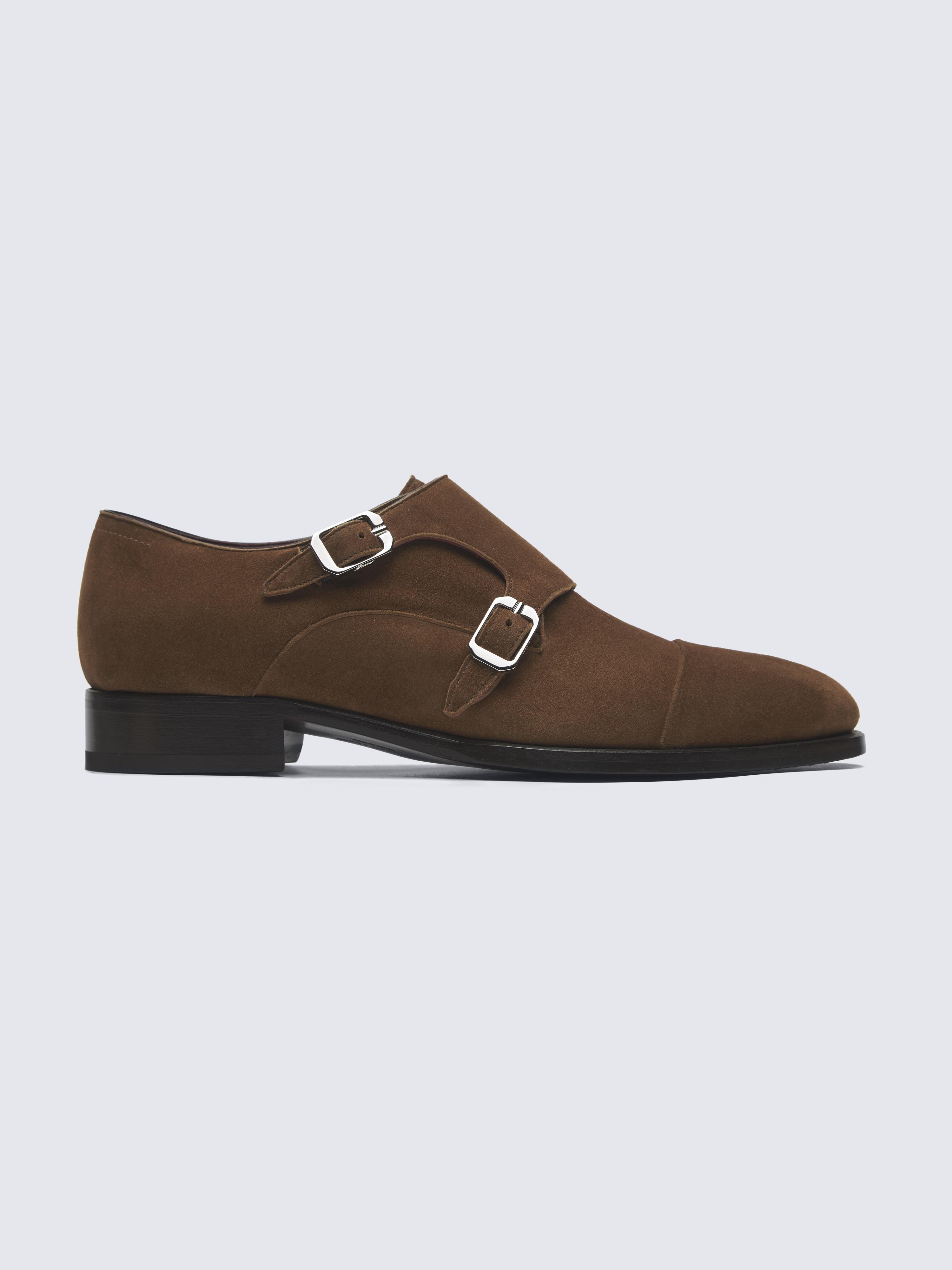 Suede double monk 2025 strap shoes