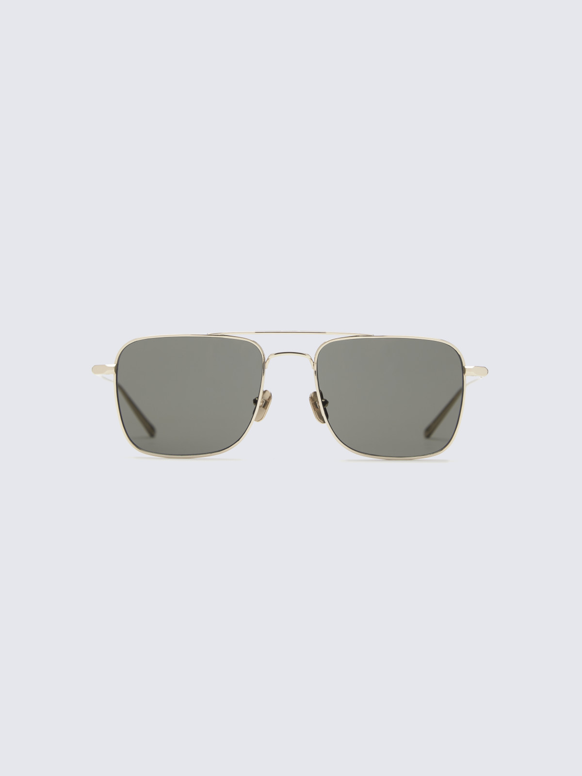 Titanium gold and grey double bridge sunglasses | Brioni® US Official Store