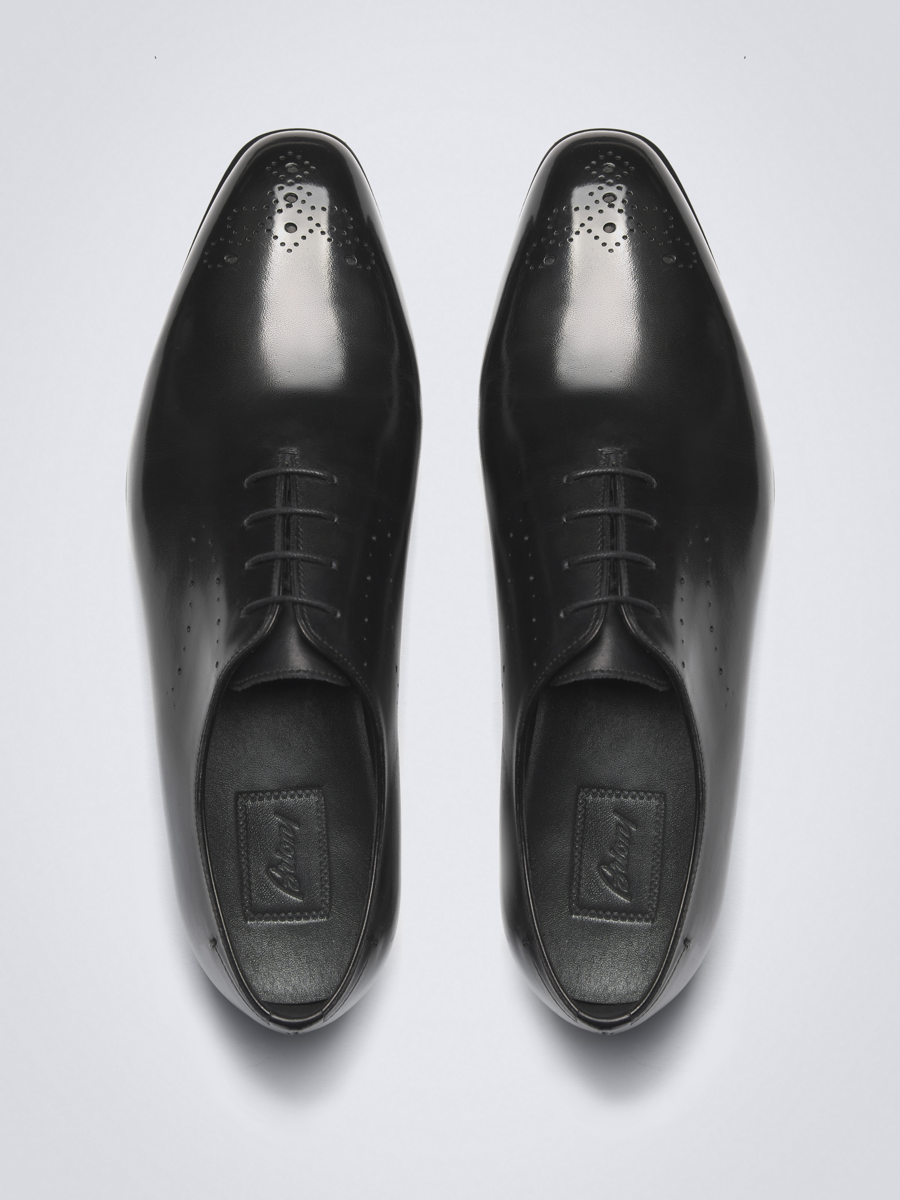 Black calf leather cap toe oxford shoes | Brioni® US Official Store