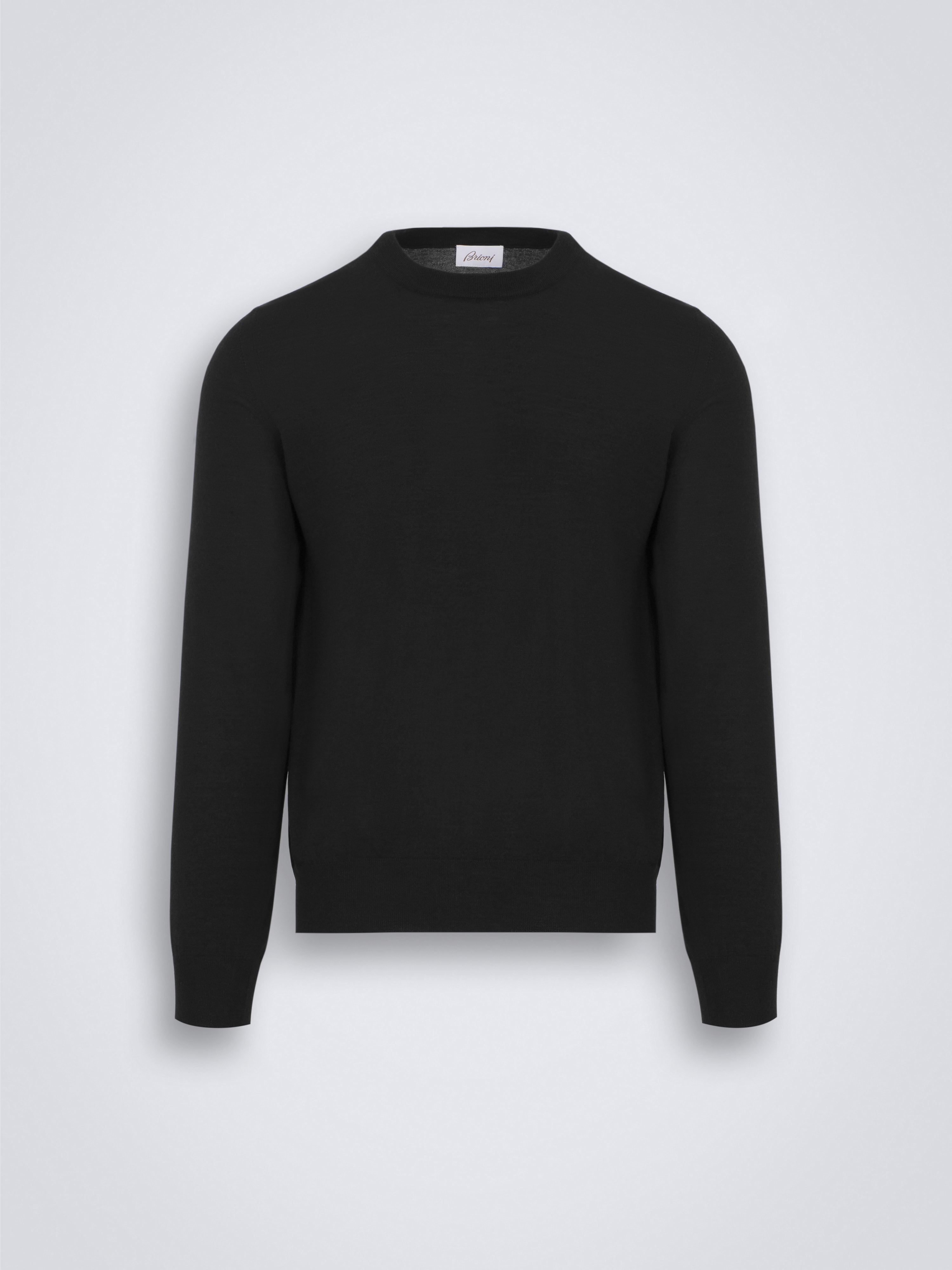 Essential' black crew-neck jumper | Brioni® FR Official Store