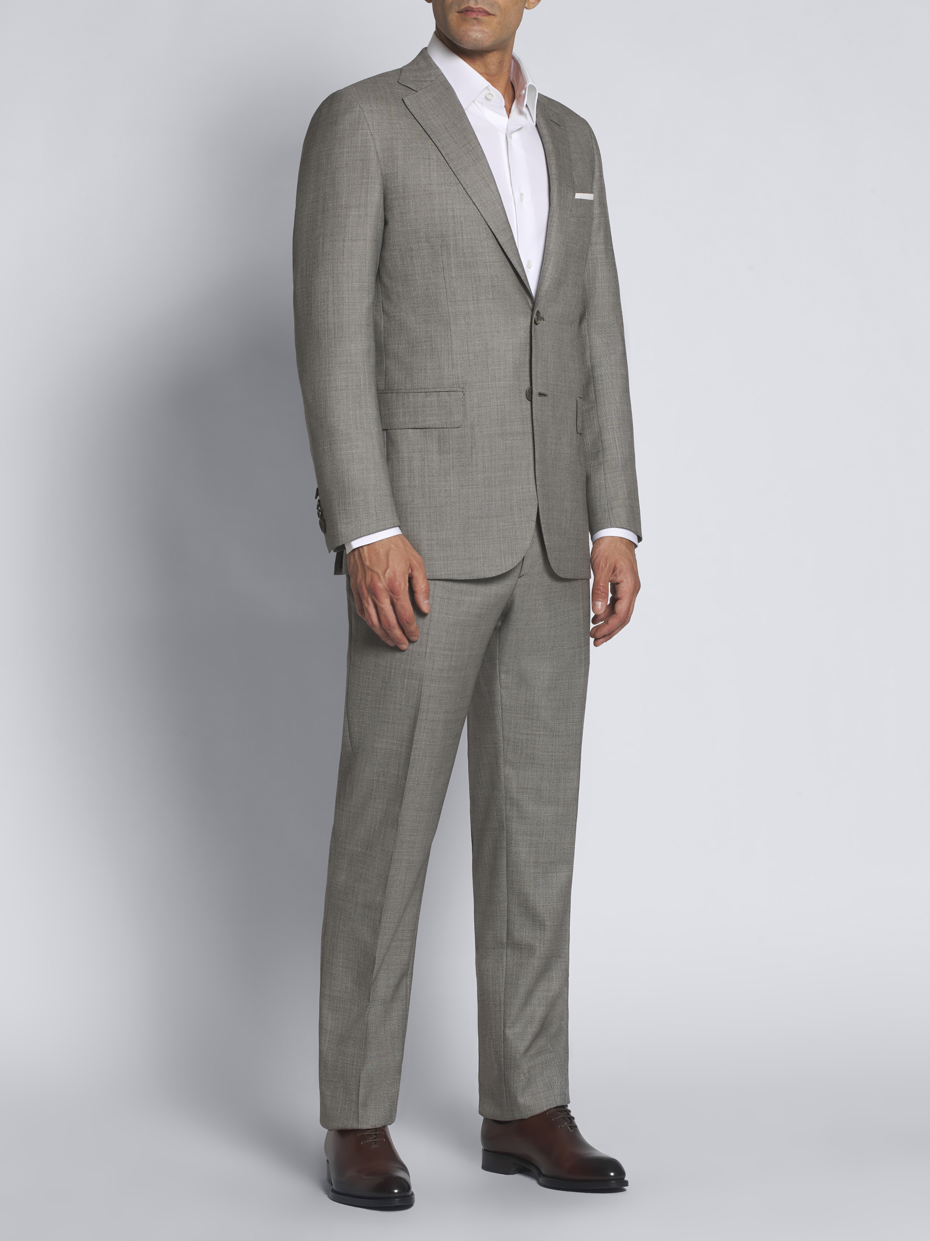 Grey wool sharkskin Brunico suit | Brioni® US Official Store
