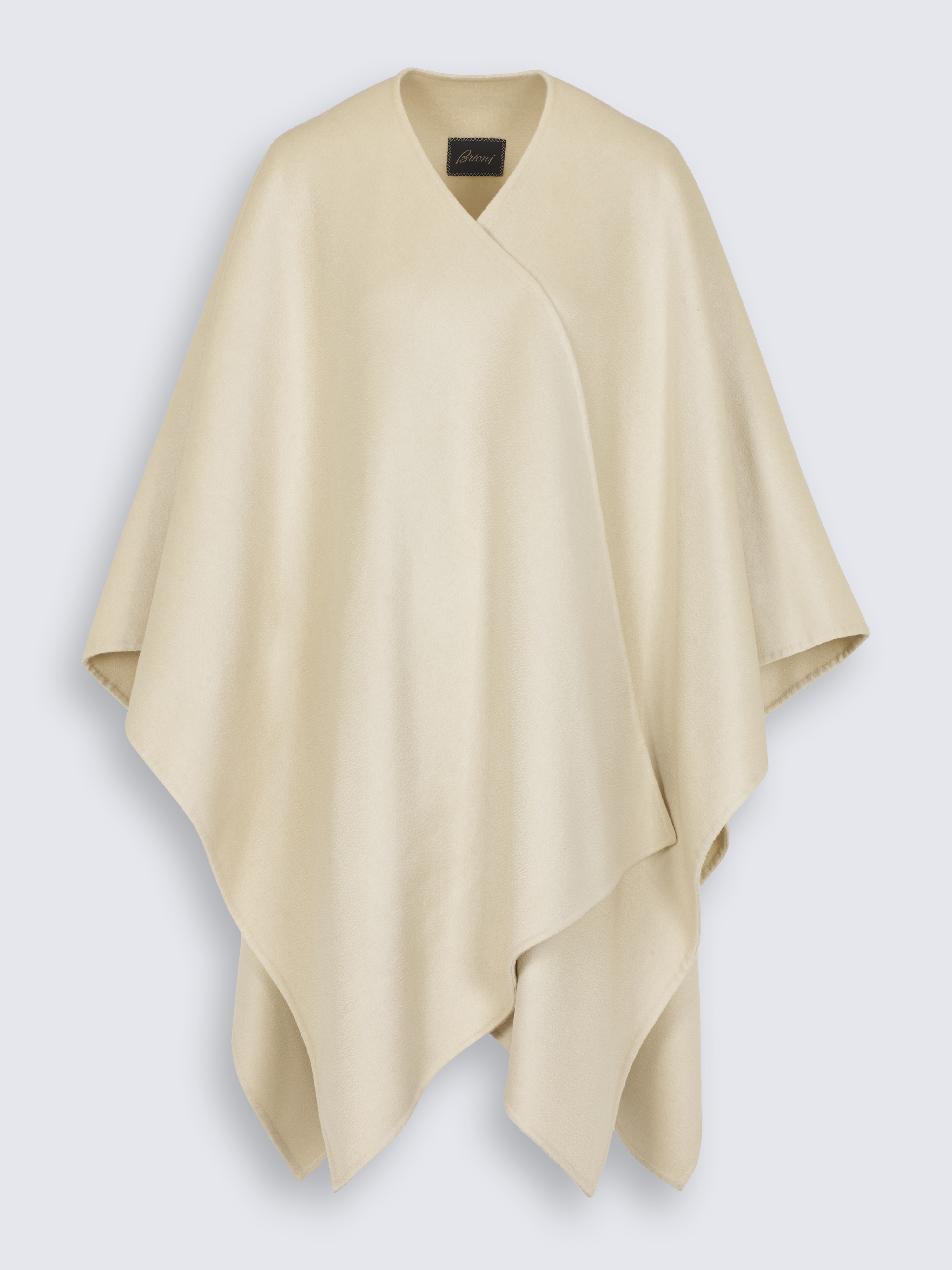 Ivory white cashmere double-splittable cape