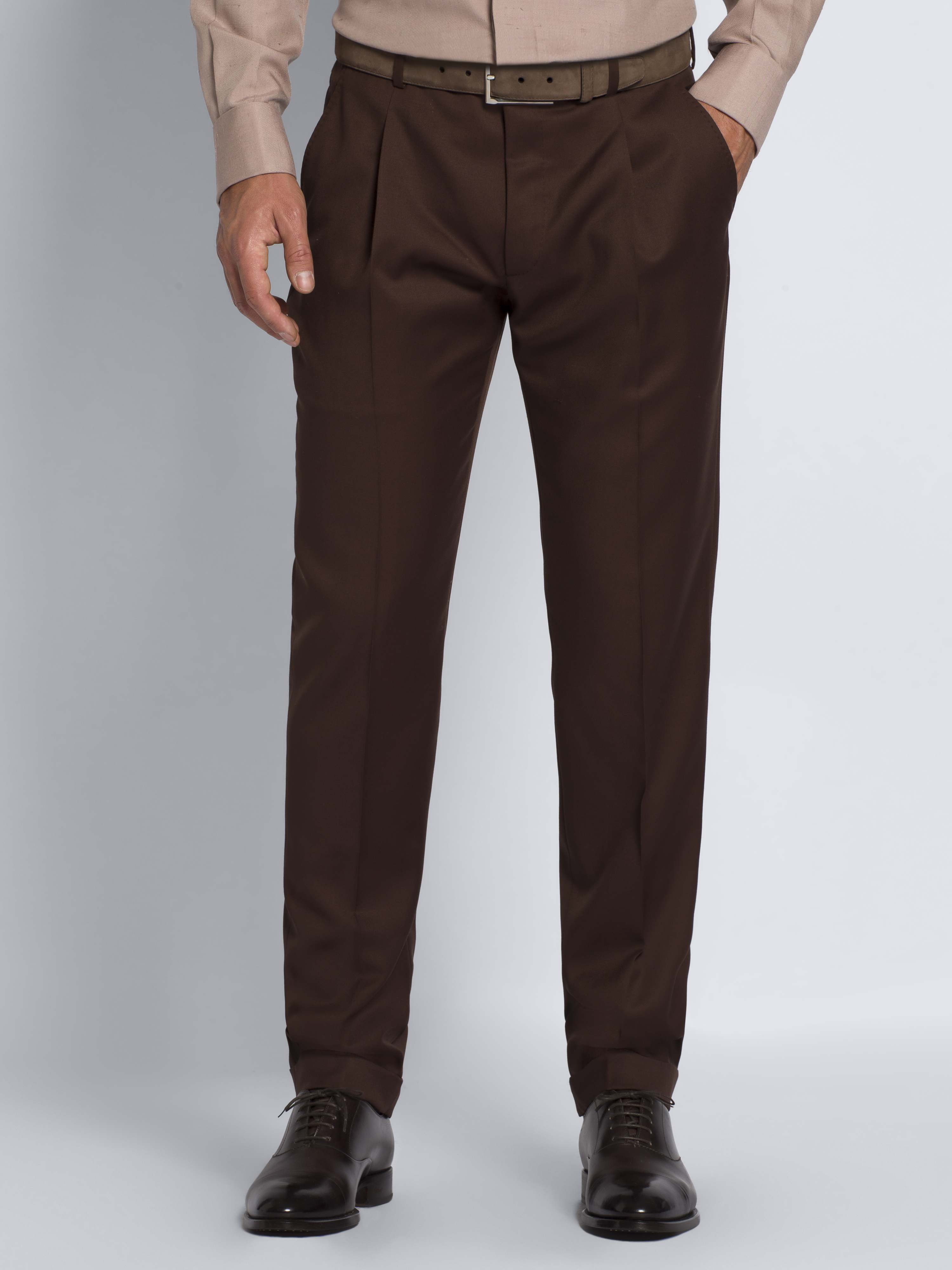 dark brown suit trousers