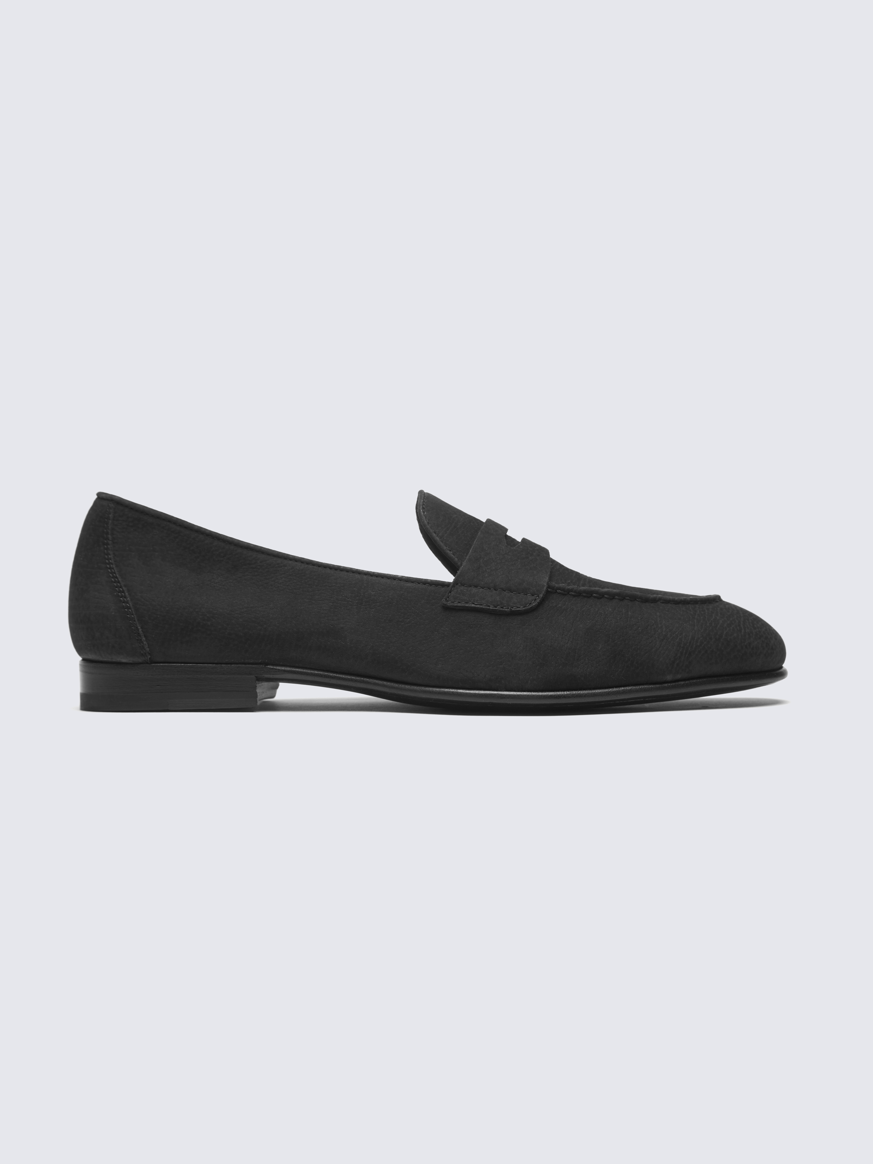Black nubuck Appia penny loafer | Brioni® US Official Store