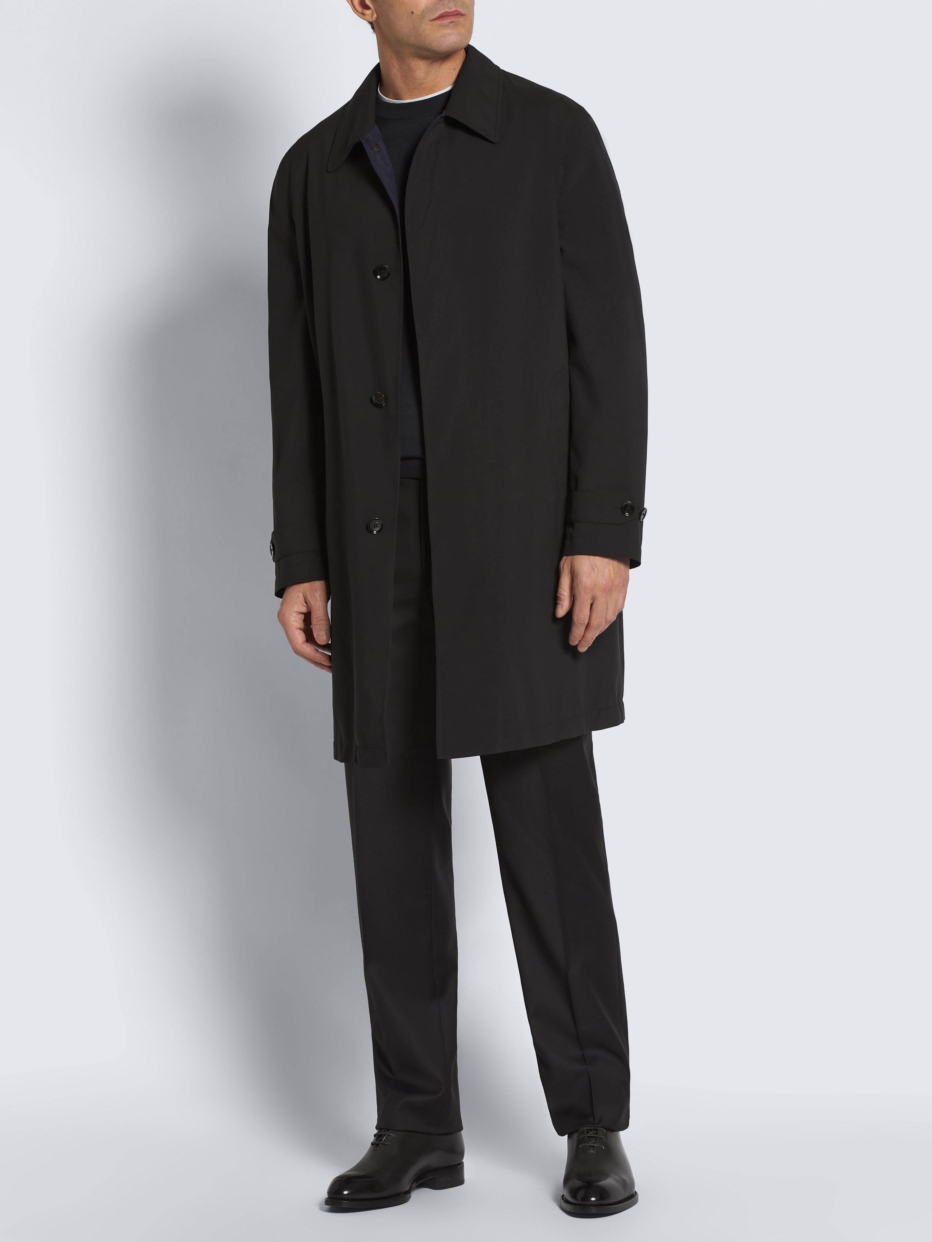 Black sustainable Performa Car Coat | Brioni® CL Official Store