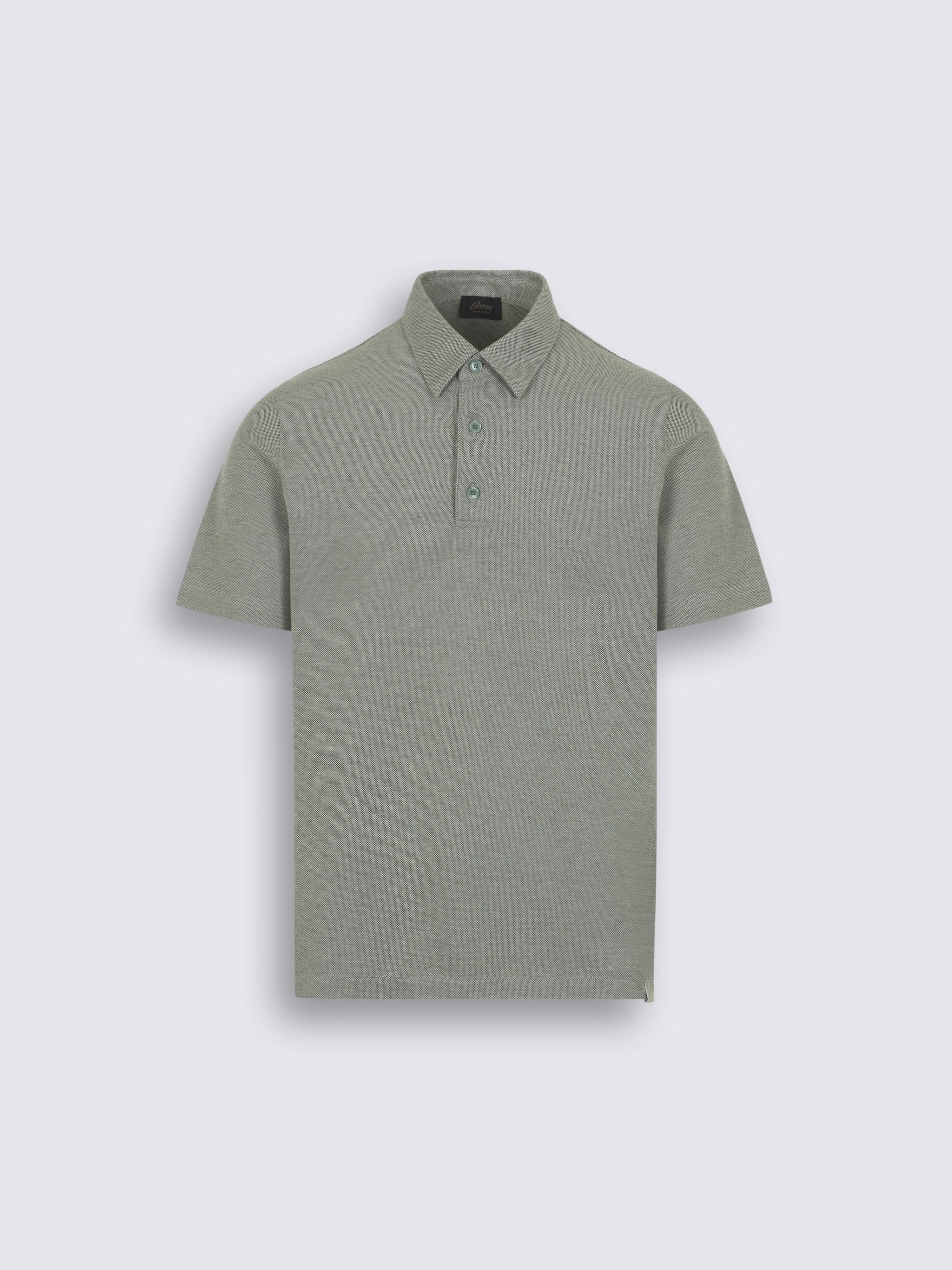 Olive green cotton piqué polo