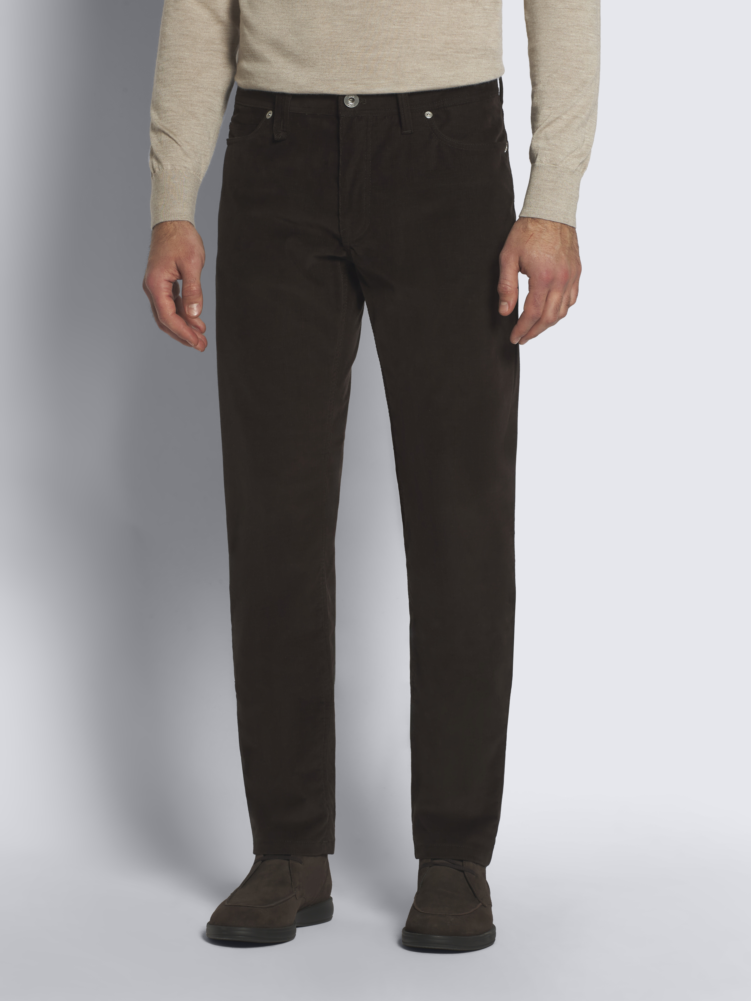 【BAON】Beryl Pigment Color Corduroy Pants 12.5 oz 8 Wale Corduroy Trousers - Brown | Suit Pants Style