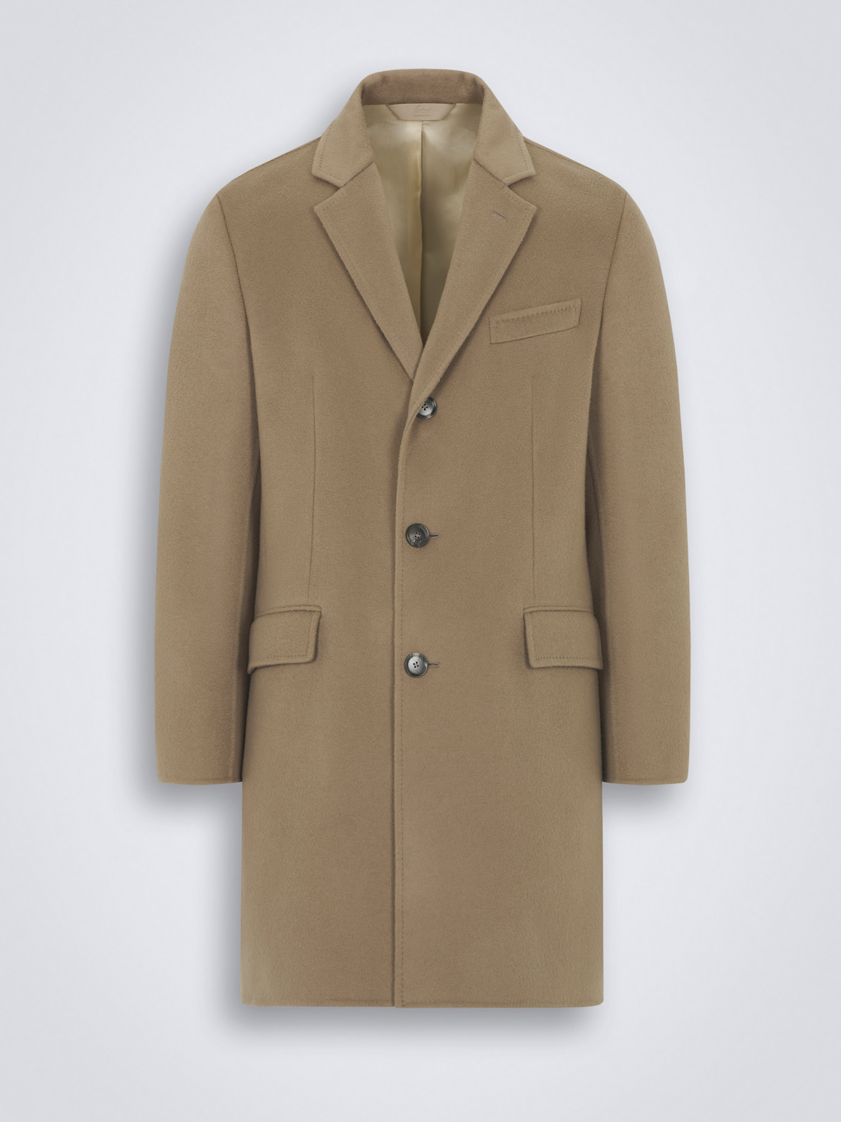 Beige wool and cashmere double-splittable Chesterfield coat | Brioni ...