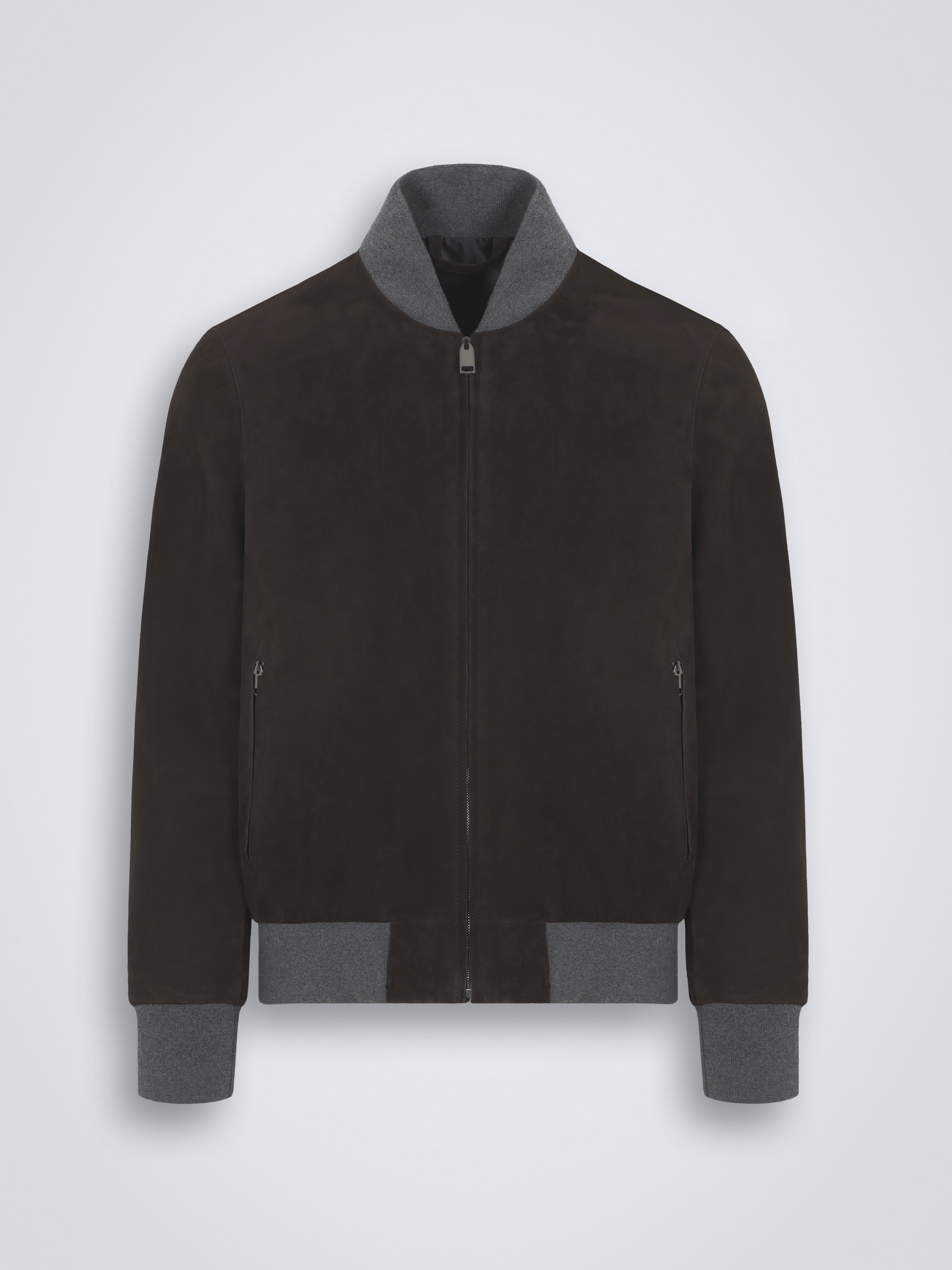 Dark brown suede blouson