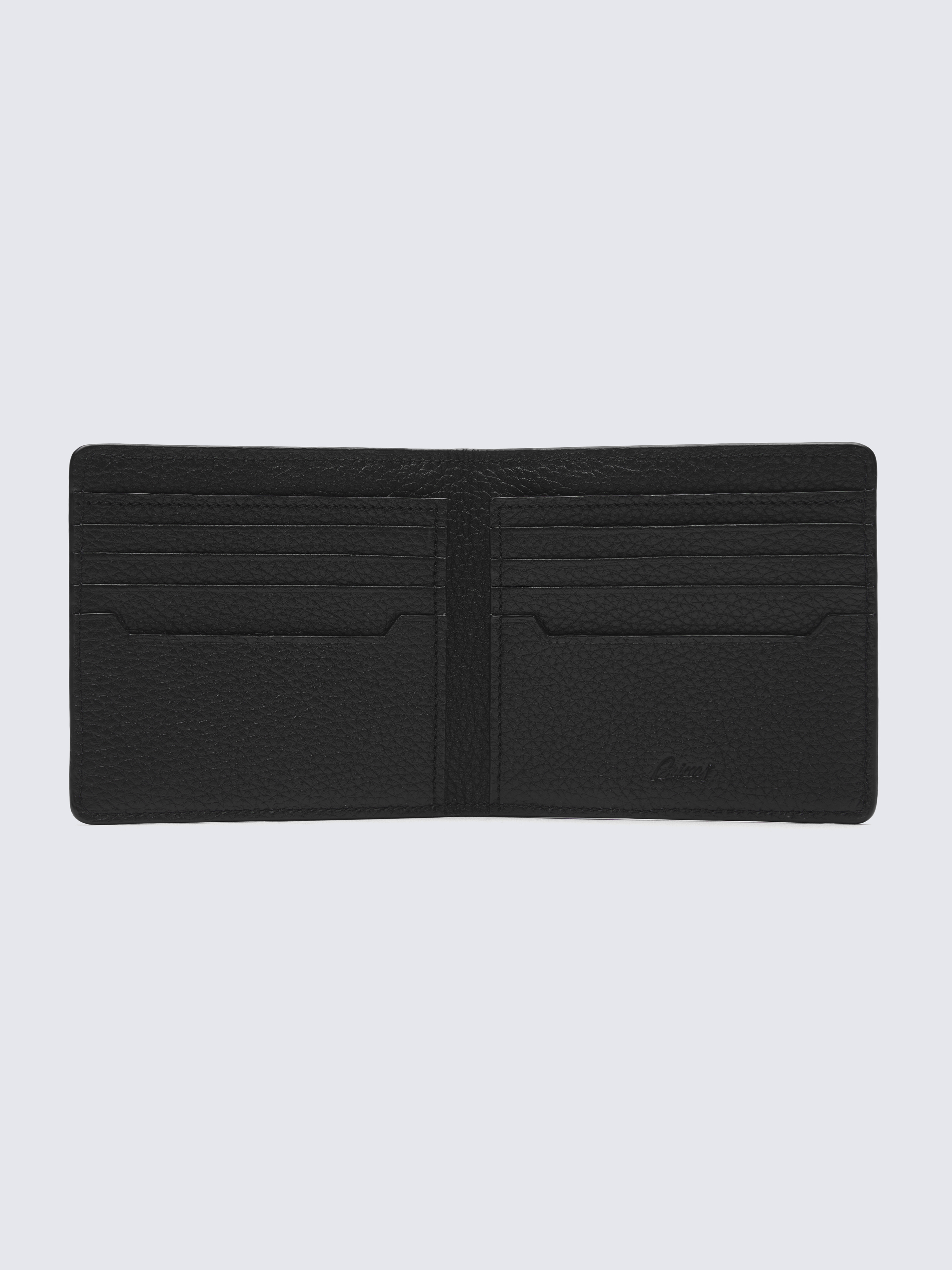 Black grained leather wallet