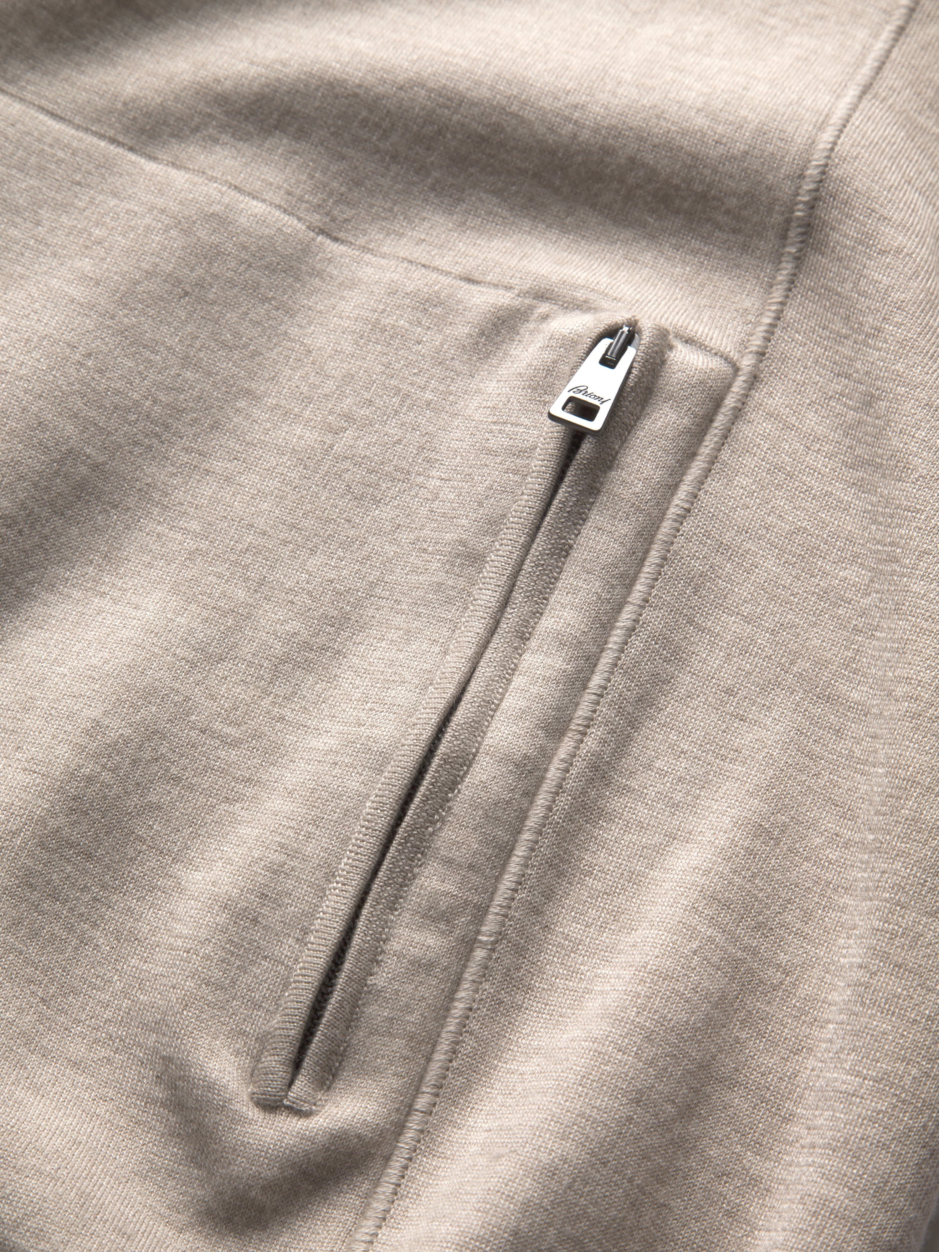 Beige and ivory white cashmere and silk hoodie | Brioni® WW Official Store