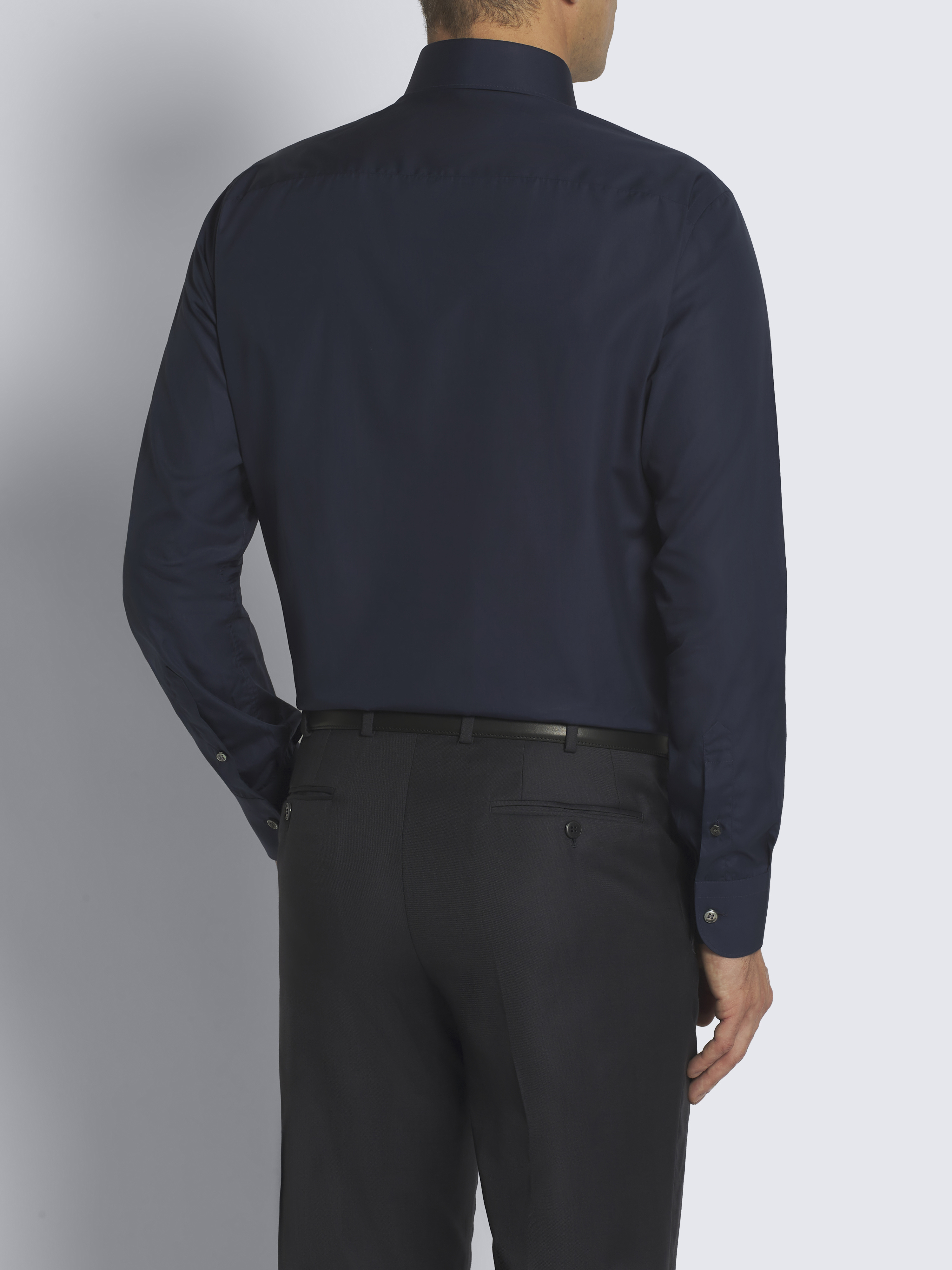 Essential navy blue cotton formal shirt