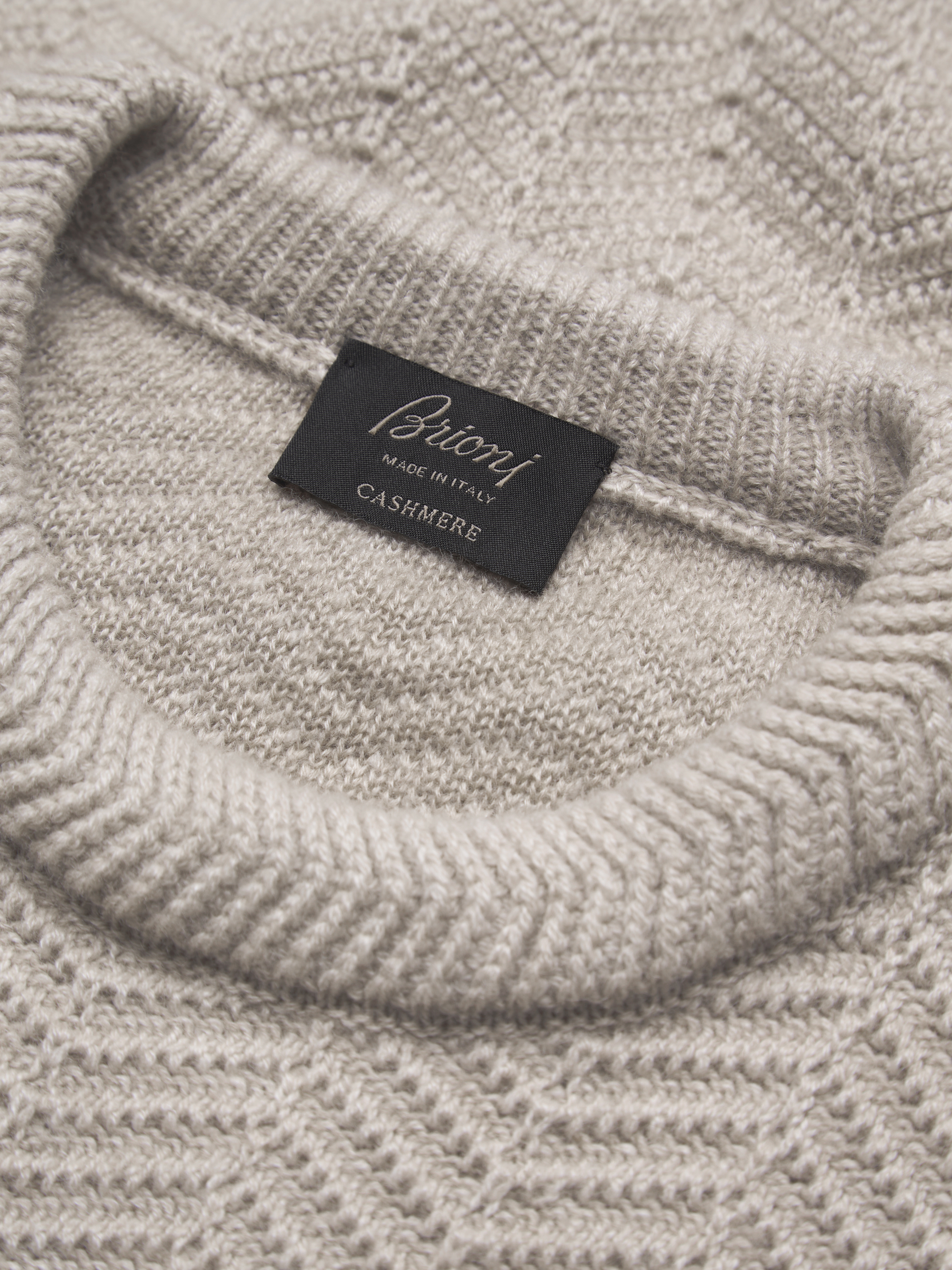 Beige cashmere crewneck sweater