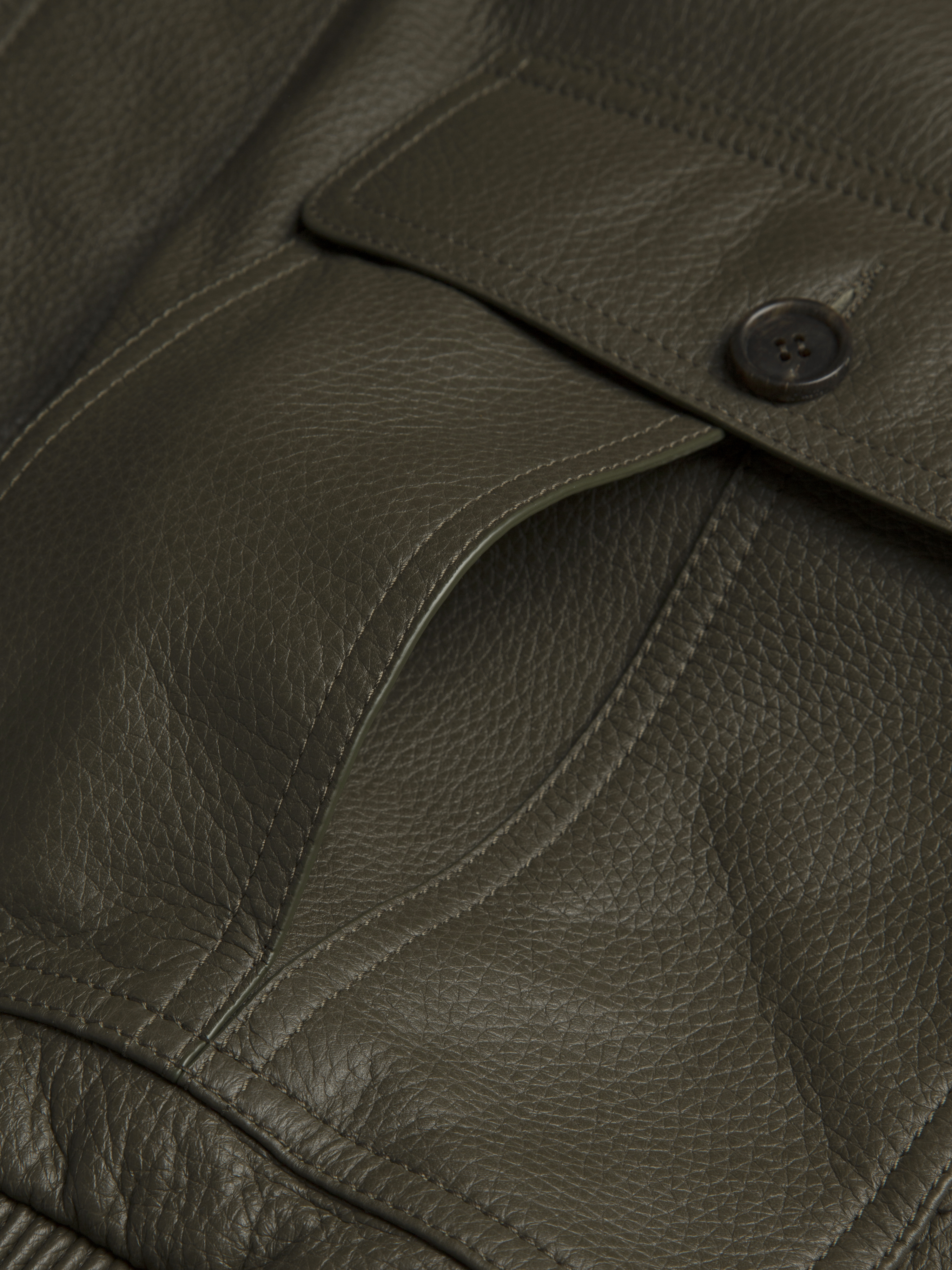 Dark green deerskin leather 75 Blouson | Brioni® CA Official Store