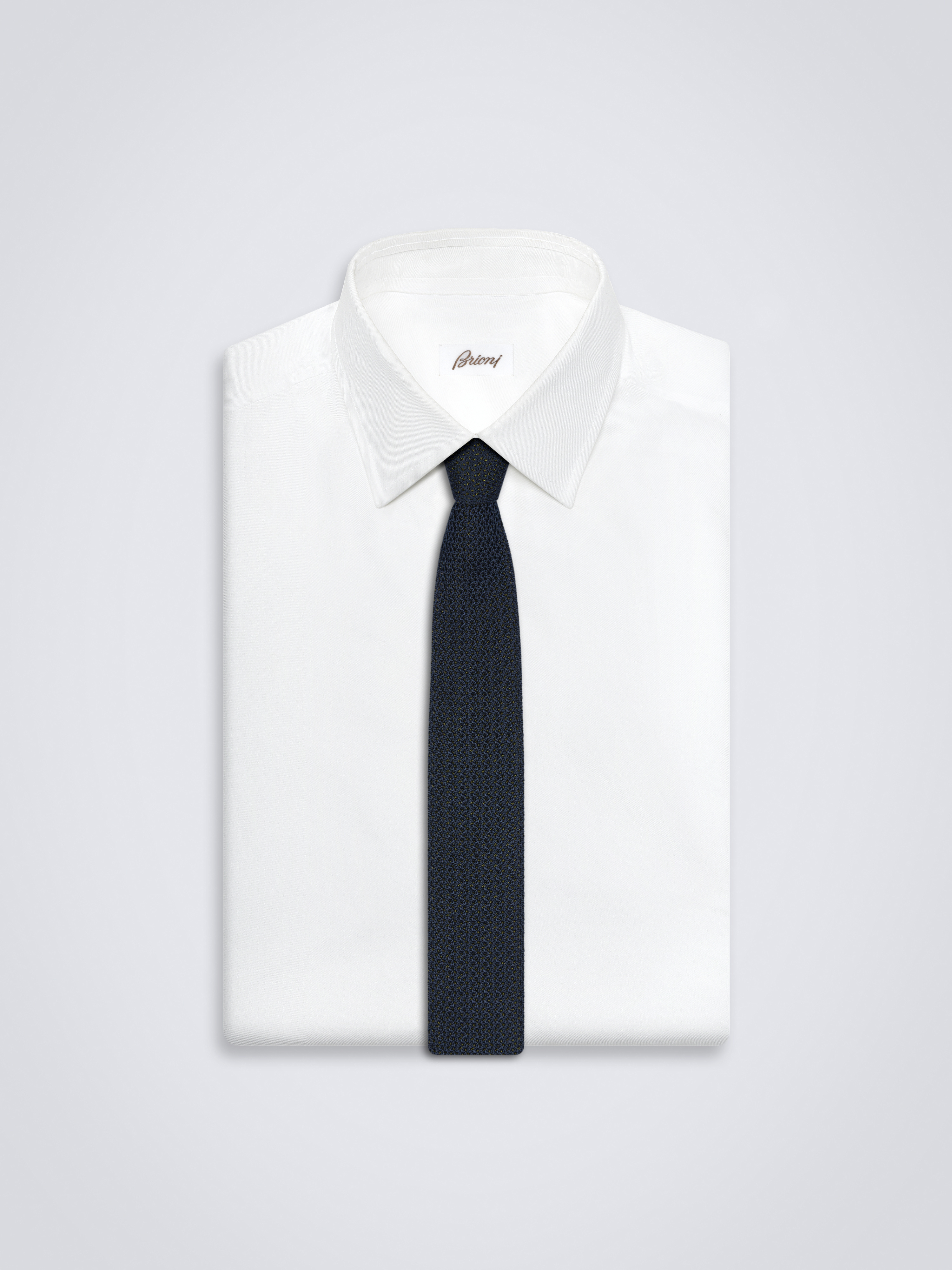 青紺 美品 BORRELLI Cotton knit tie 青紺 美品 BORRELLI Cotton knit tie Cotton knitted Tie - Blue