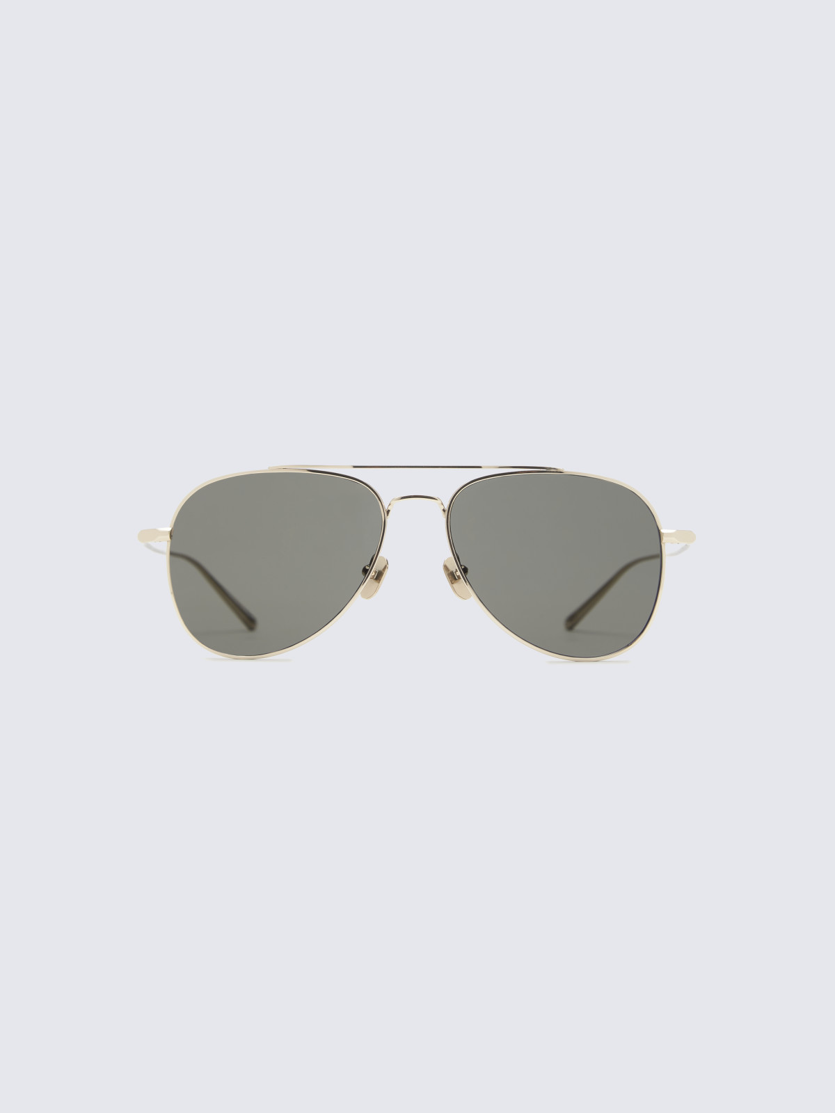 Titanium gold and dark grey double bridge sunglasses | Brioni® US ...