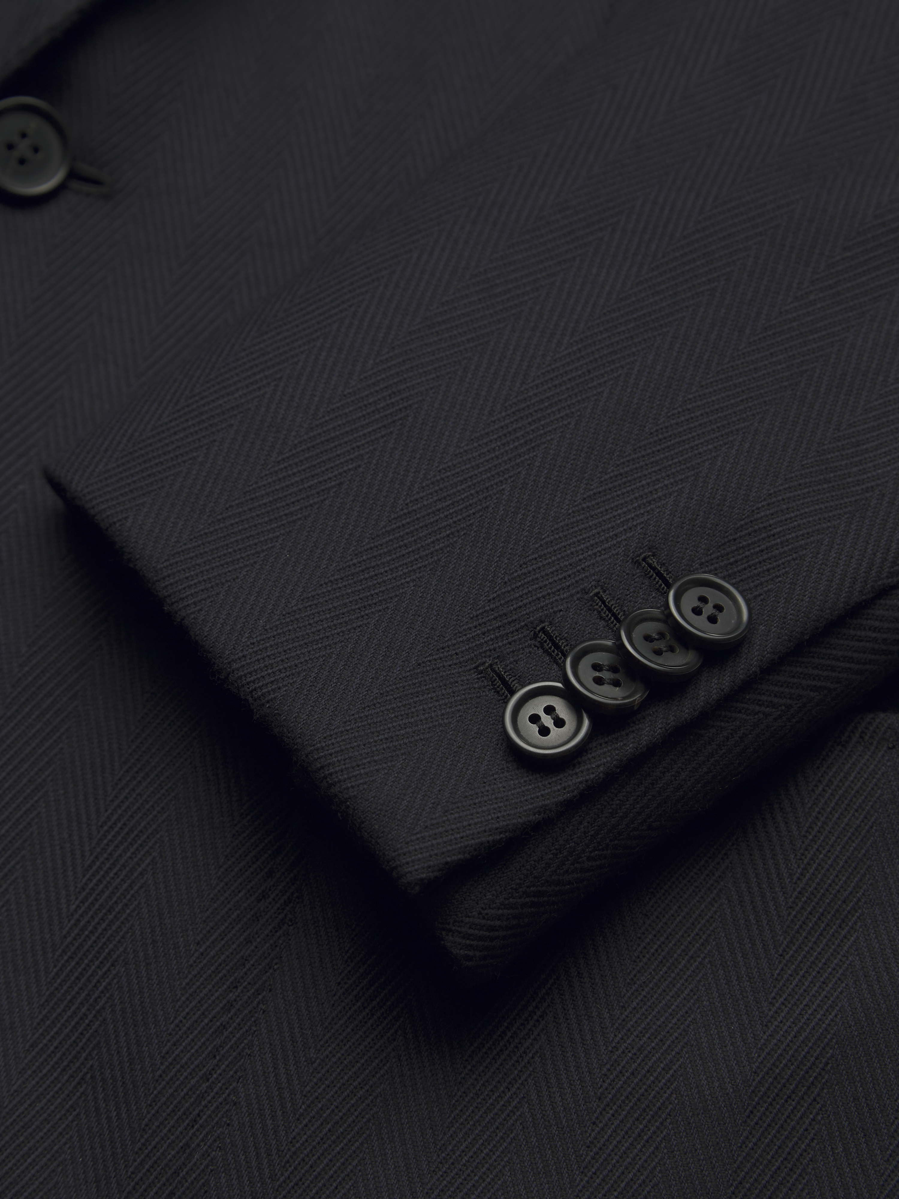 ミッドナイトブルー ヘリンボーン スーパー180ウール Brera ジャケット