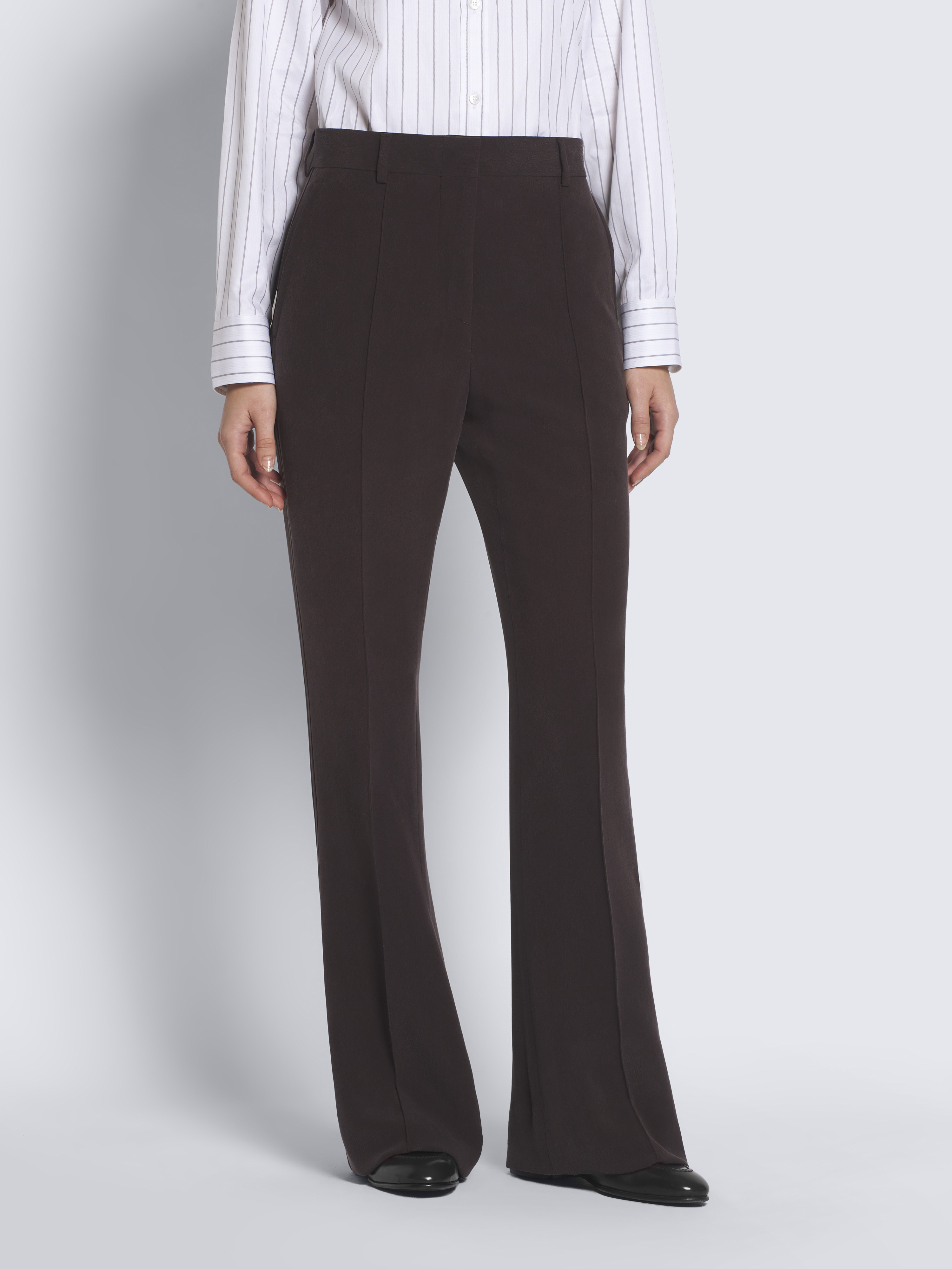 SHIKITARI STRIPE FLARE SLACKS 【BROWN】 STRIPE FLARE SLACKS【BLACK】 | SHIKITARI