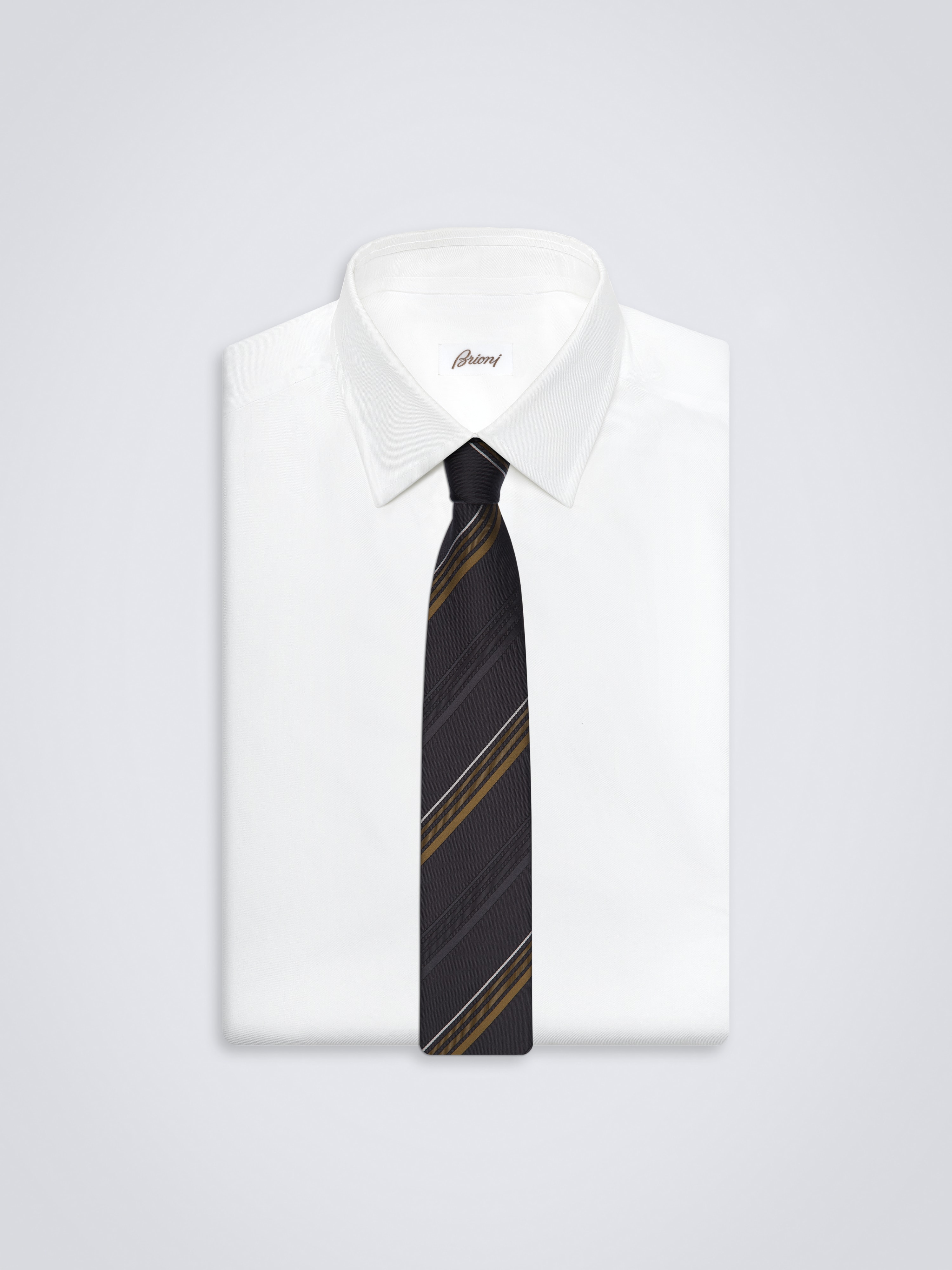 Silk Striped Neck Tie - Black - GBNY