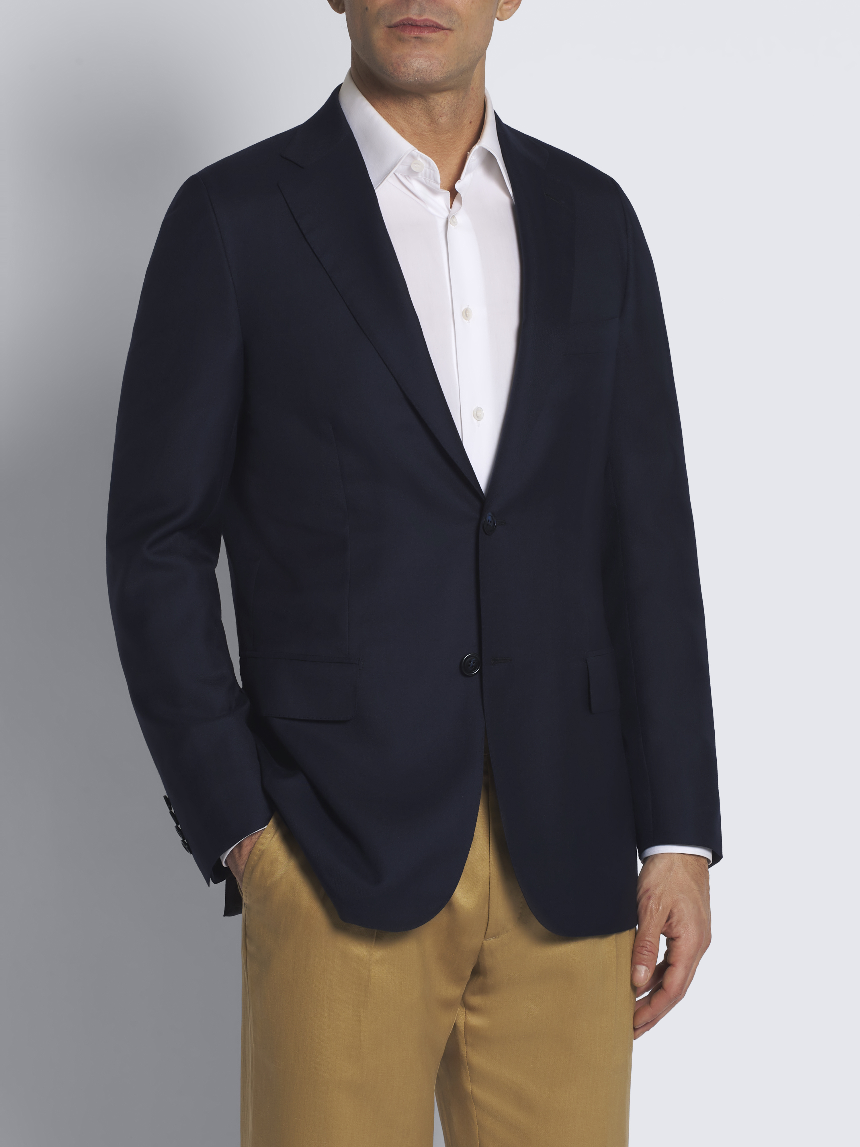 Brioni シルクジャケット ネイビー Lサイズ イタリア製 ミッドナイトブルー ツイル カシミア & シルク Ravello ジャケット