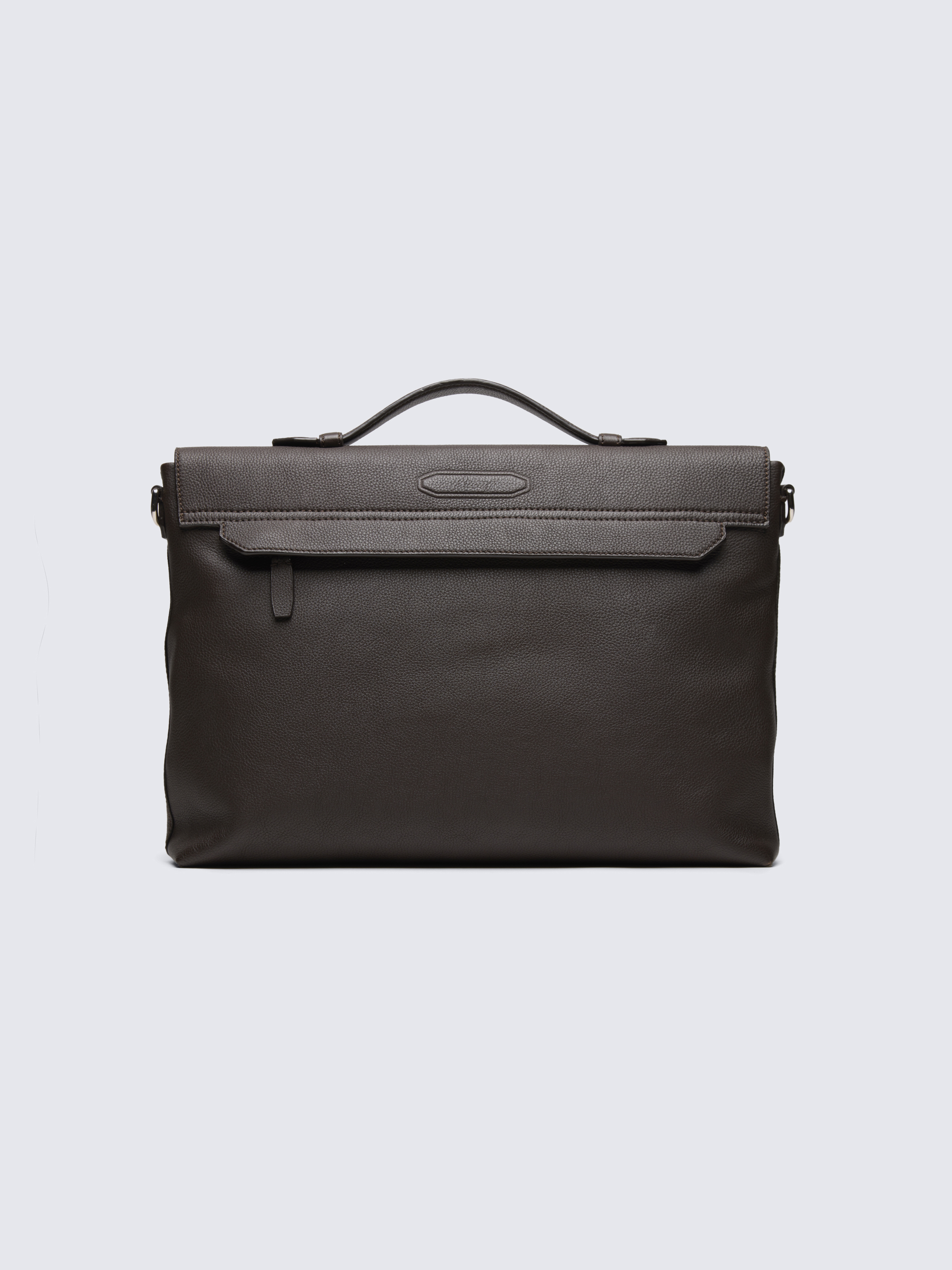 Dark brown leather briefcase