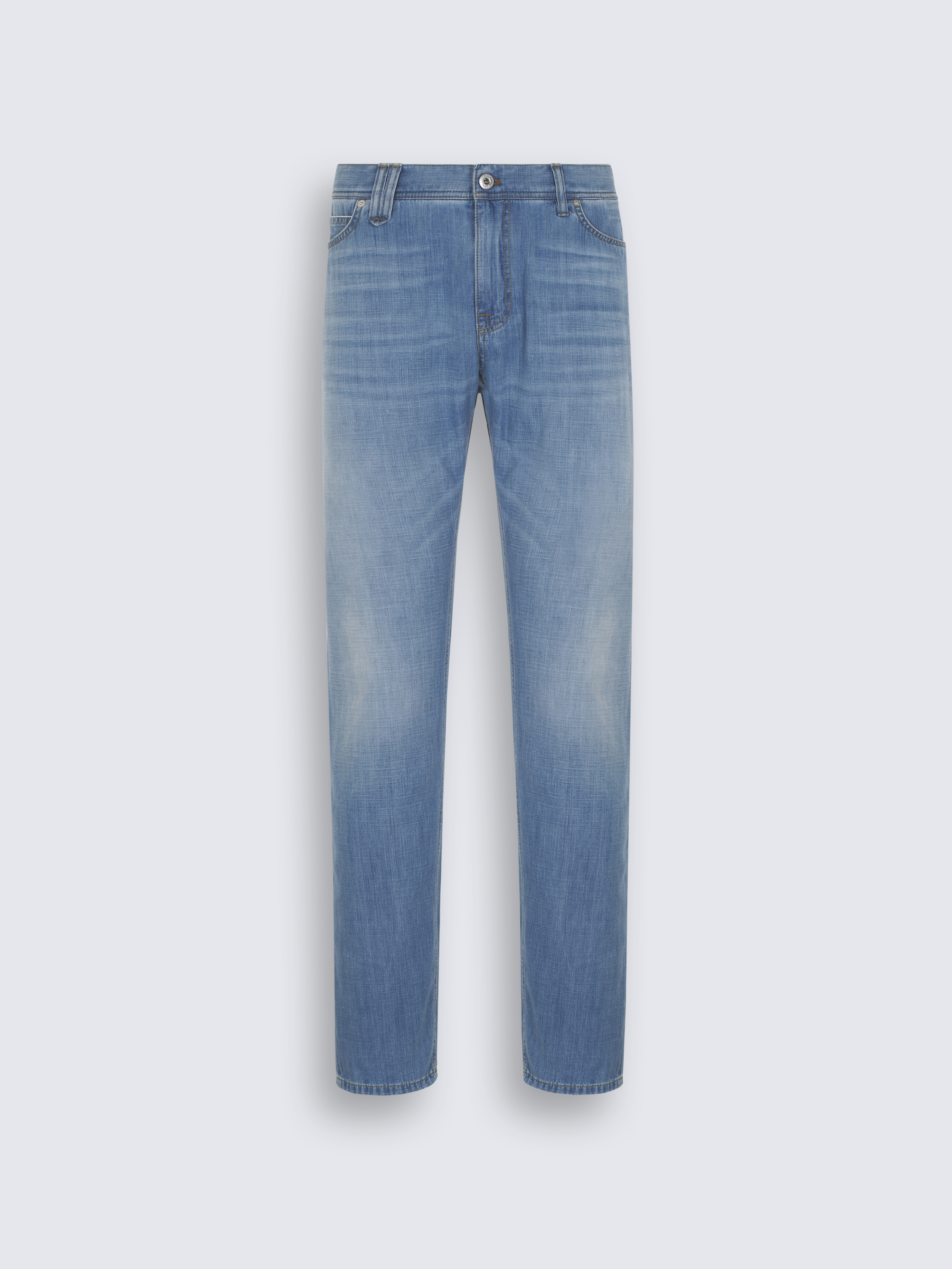 Sky blue cotton selvedge denim Meribel fitted jeans