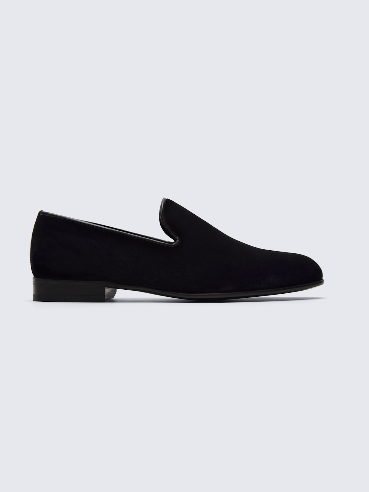 Uptown Hustle in Black Sleek Velvet Loafers main image 0