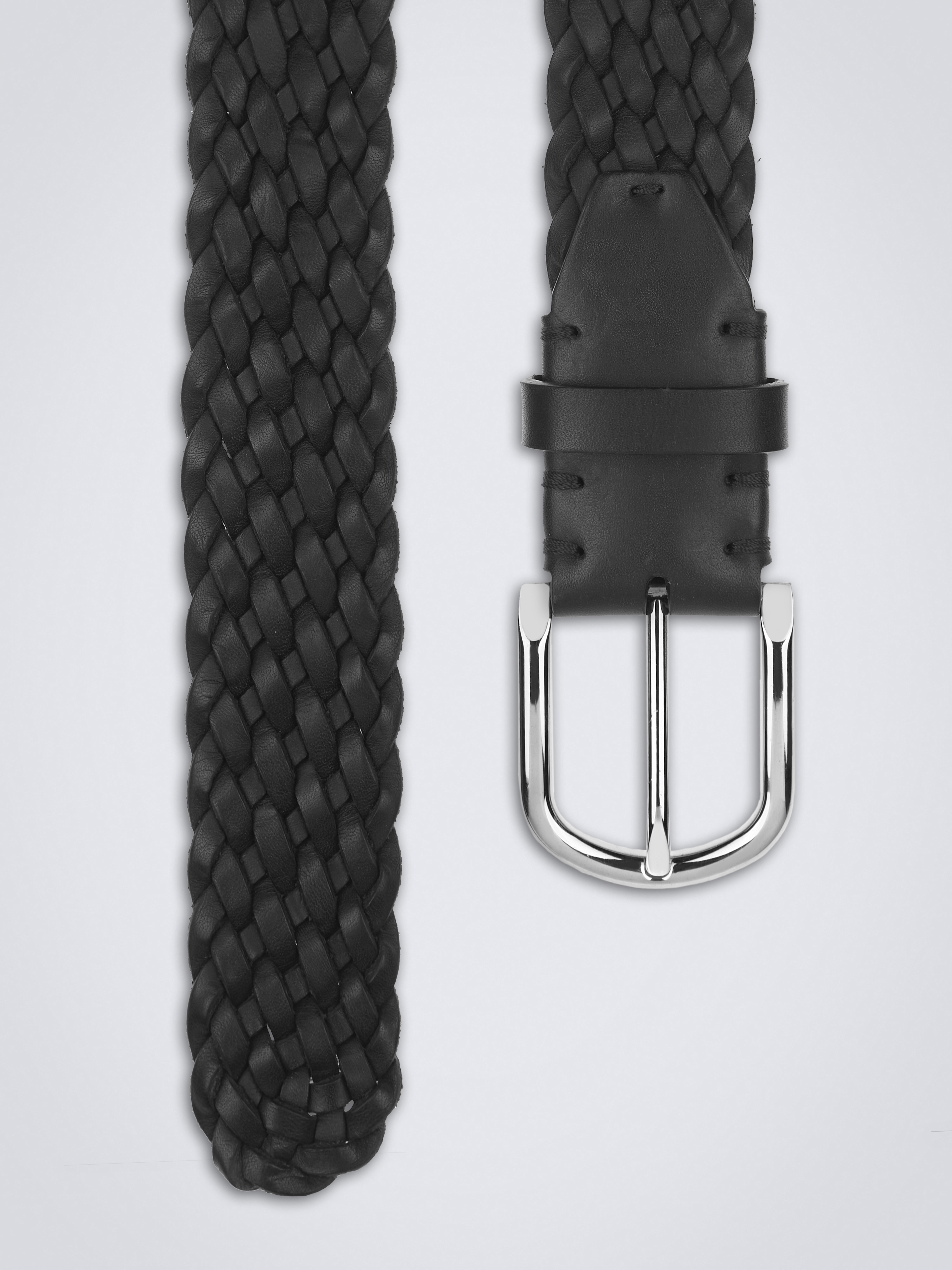 Black braided leather belt | Brioni® DE Official Store