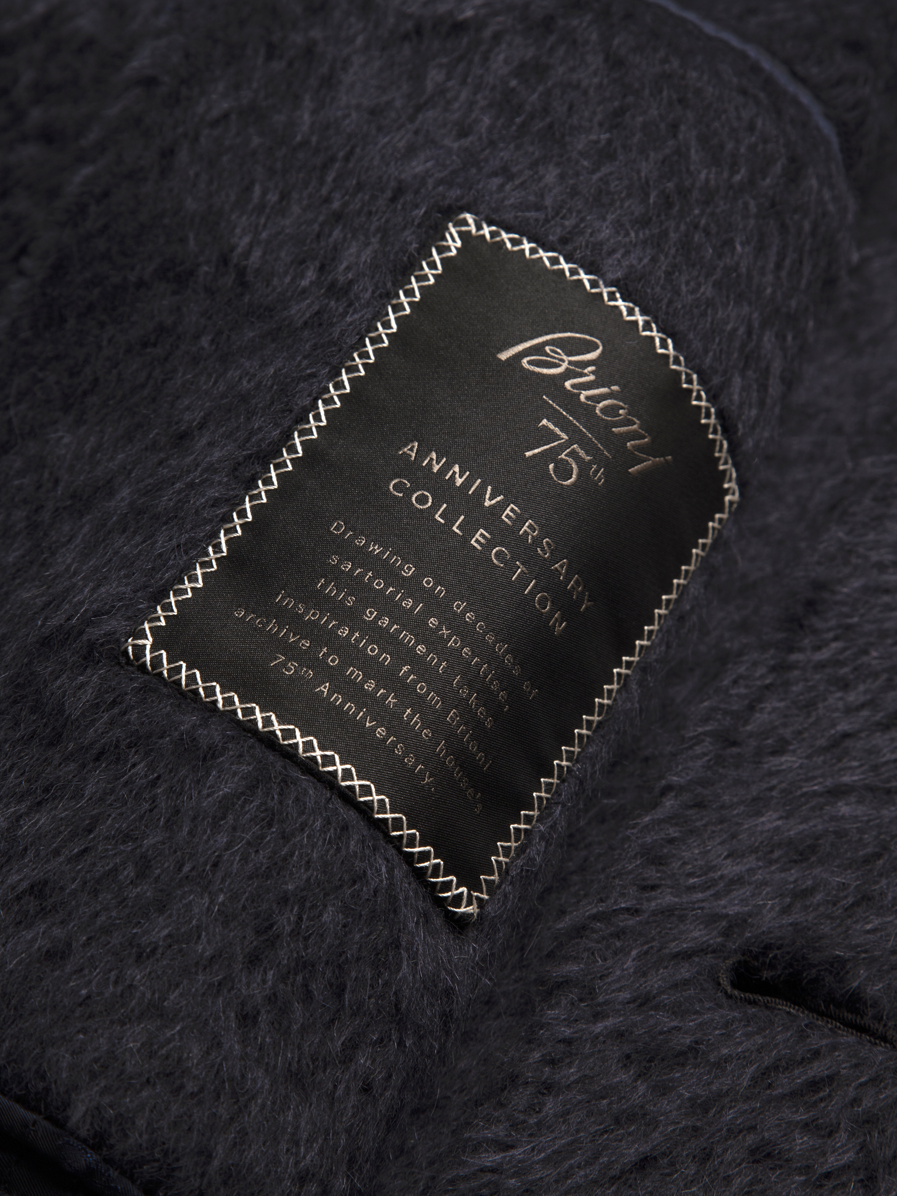 Navy blue Alpaca and virgin wool Salomone overcoat | Brioni® US