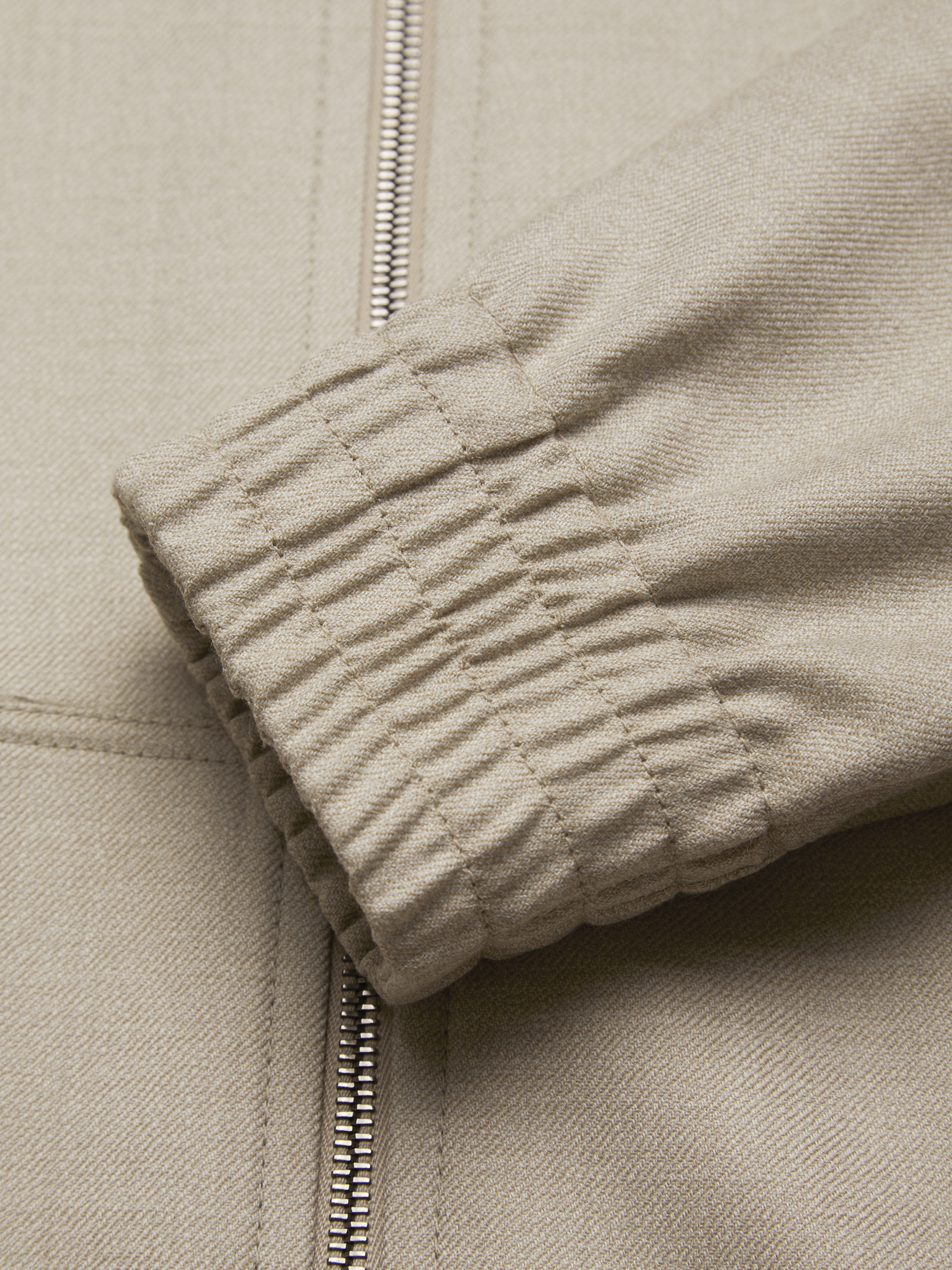 Beige virgin wool reversible hoodie blouson | Brioni® US Official