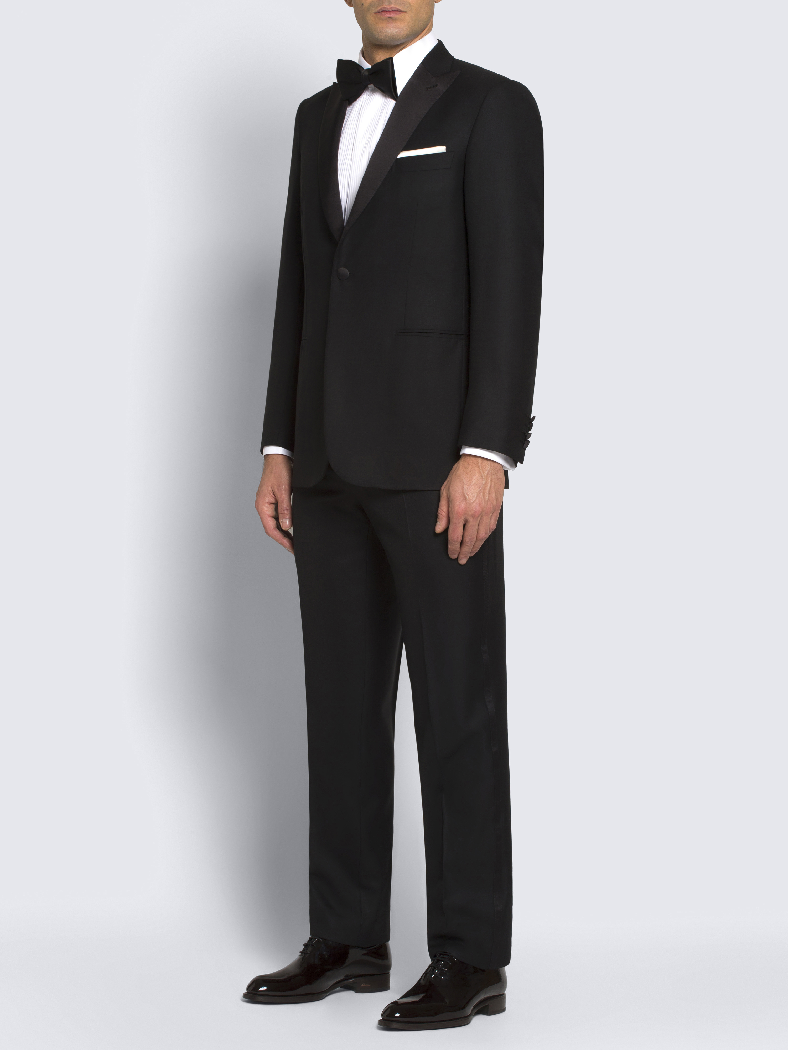 Brioni イタリア製 タキシード ジャケット Black 42 Essential ブラック スーパー160ウール Policleto タキシード