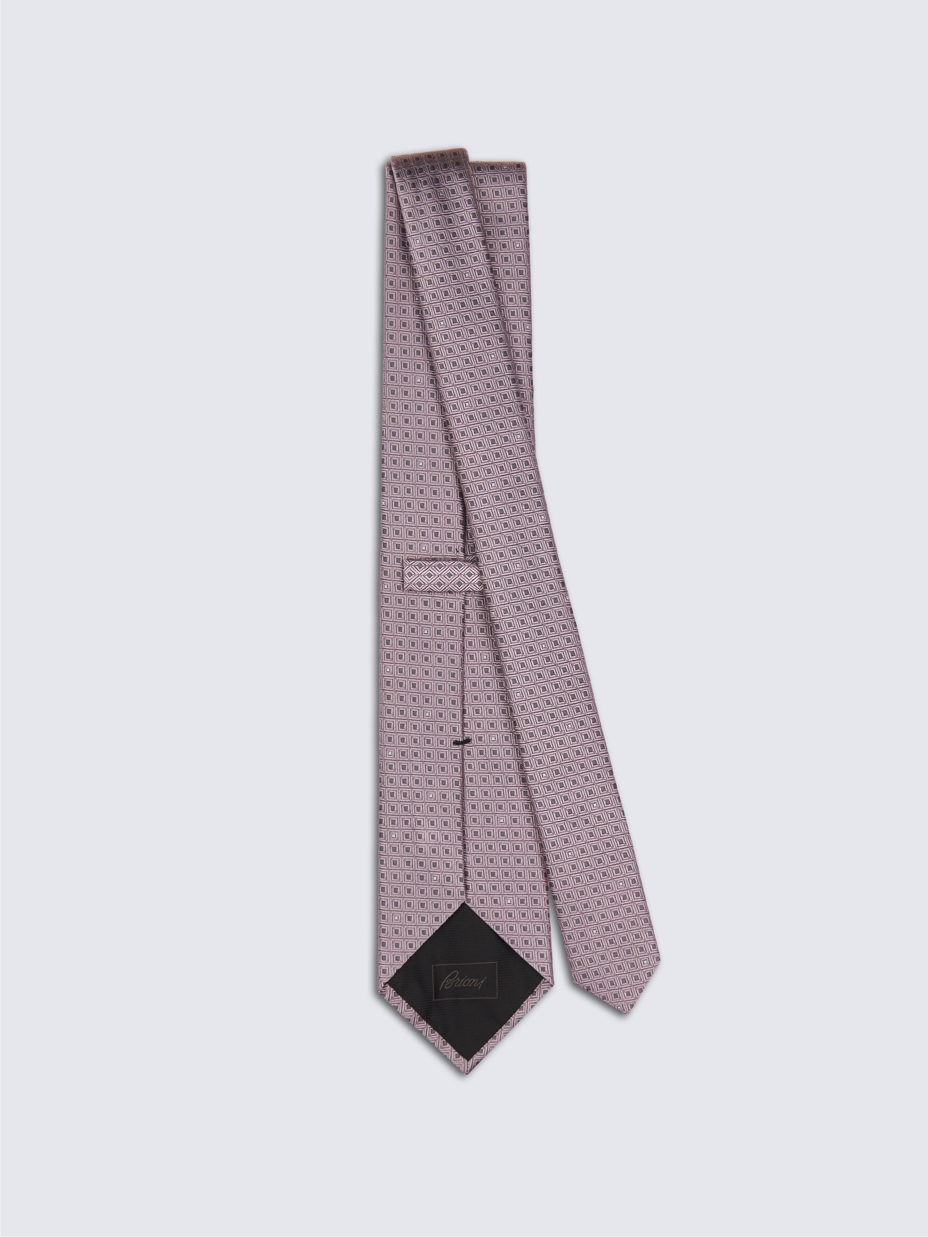 Brioni シルクネクタイ ピンク マイクロモチーフ シルクジャカード ネクタイ