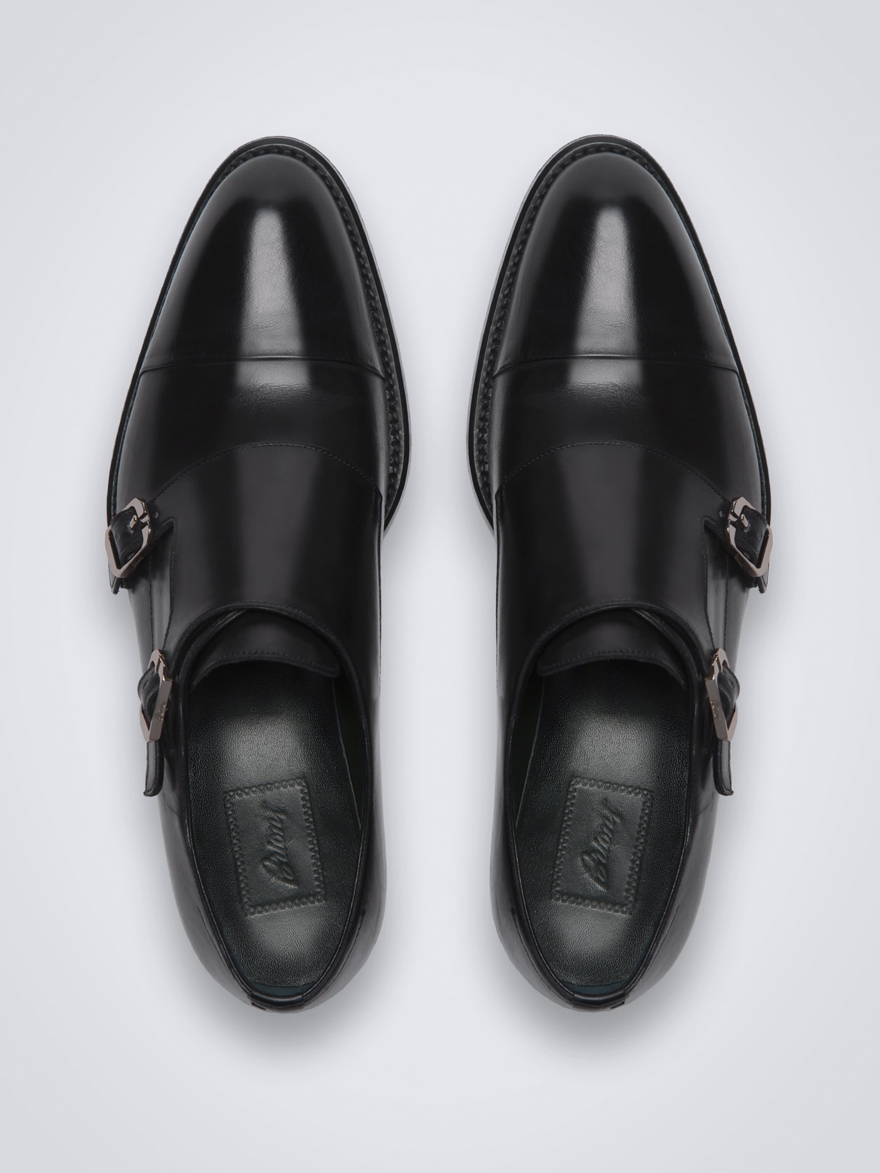 Black double monk shoes | Brioni® US Official Store
