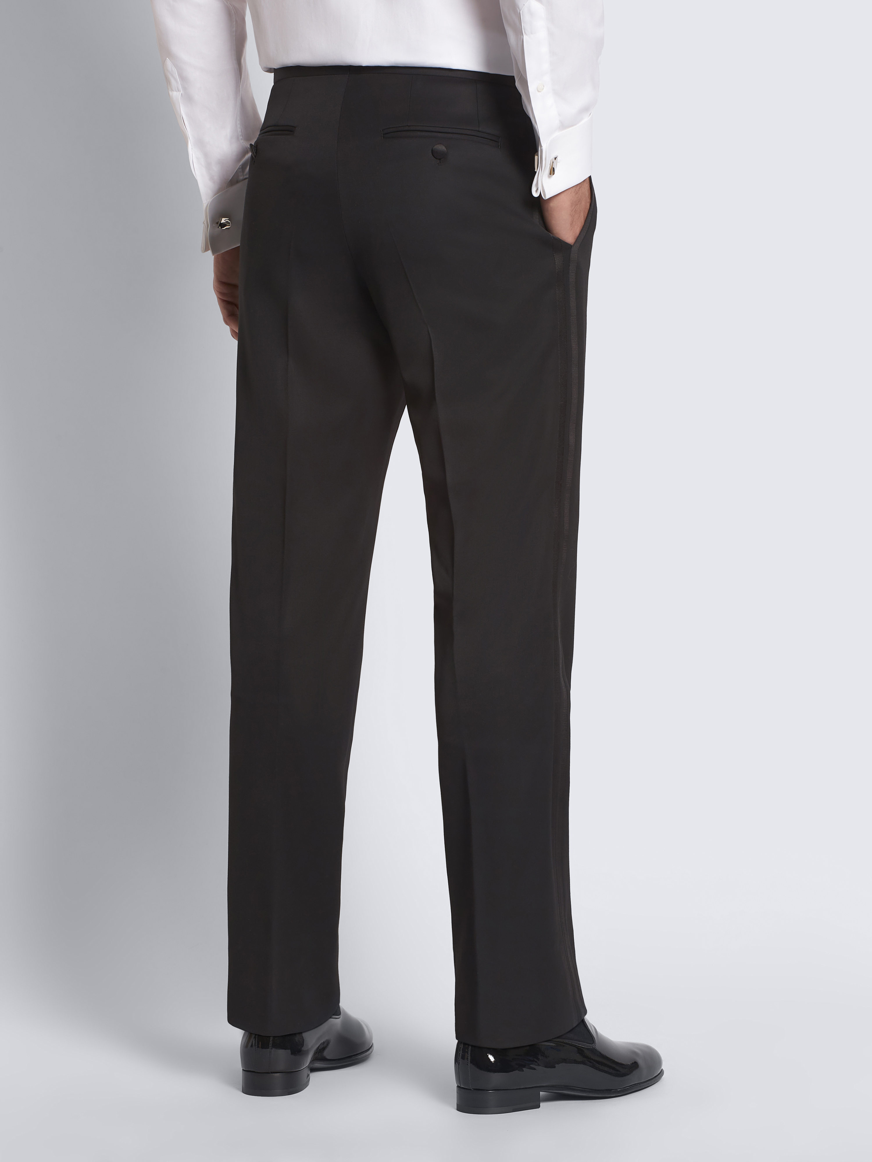 Black sustainable virgin wool Theta evening trousers  Brioni IN Official  Store
