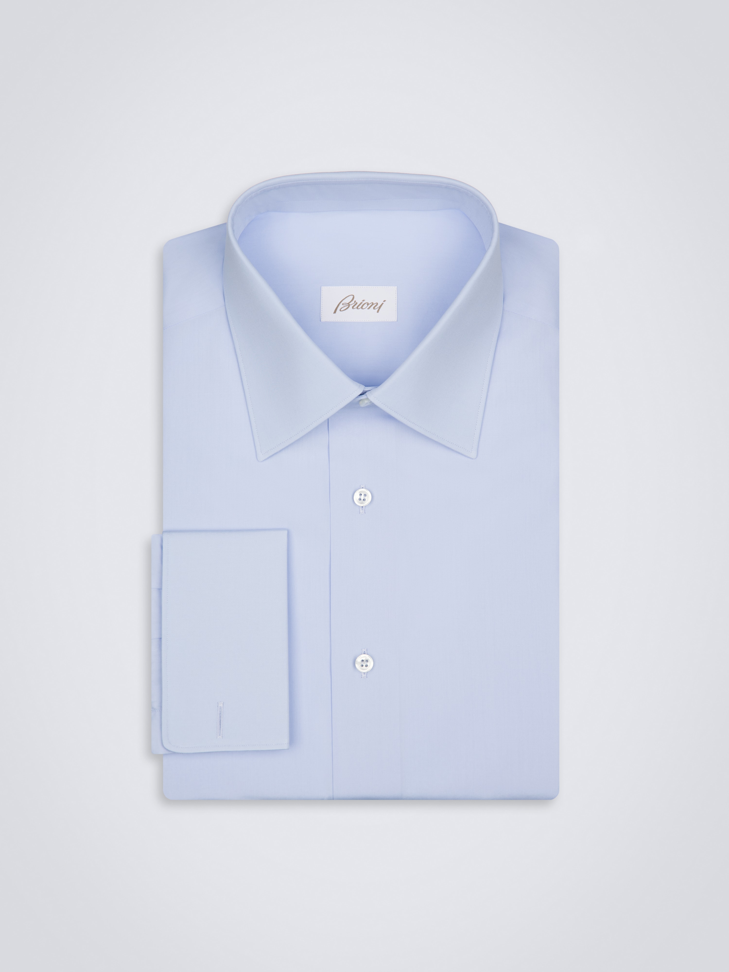 Essential sky blue cotton French cuff formal shirt