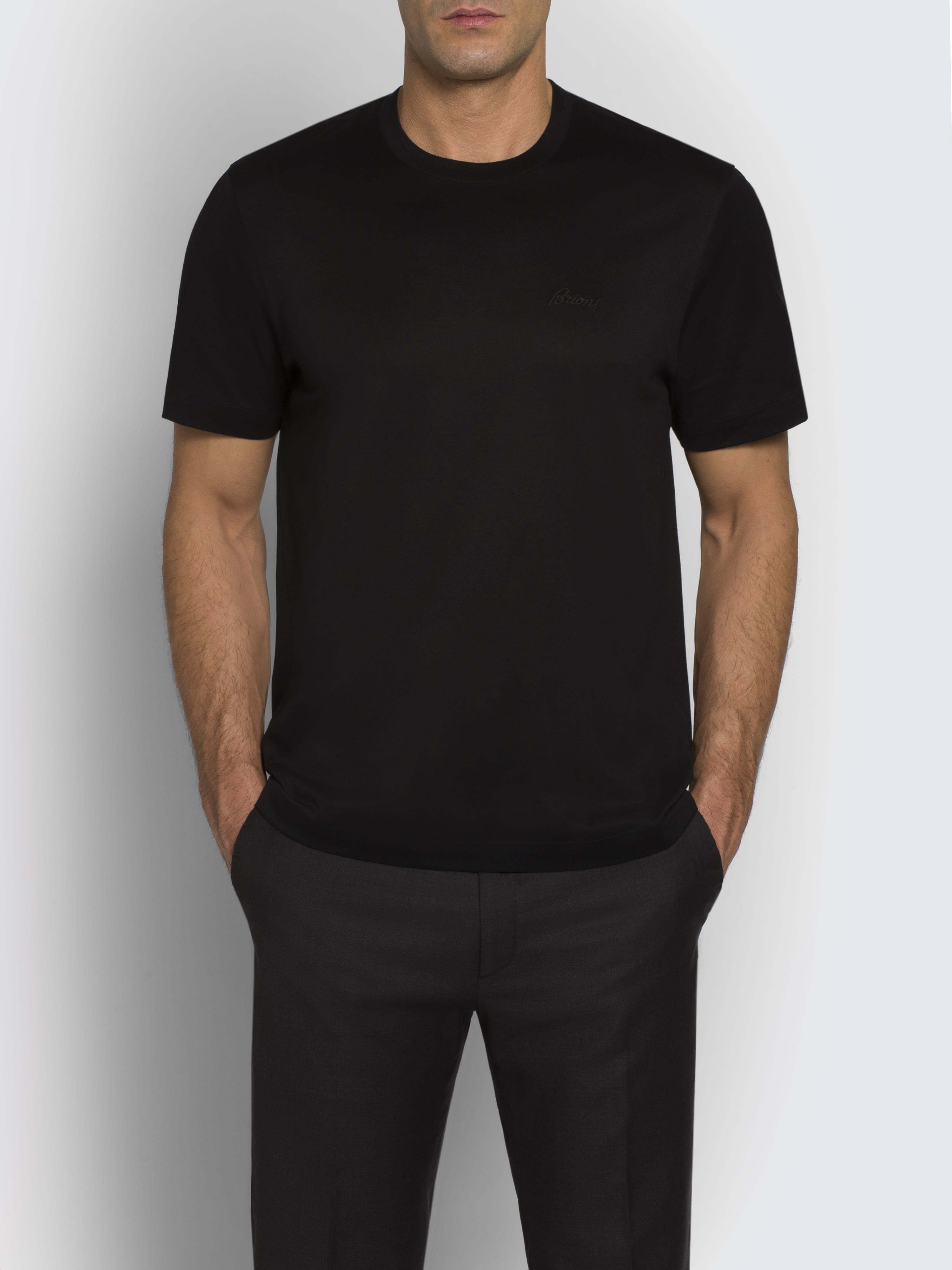 Black logo cotton T-shirt