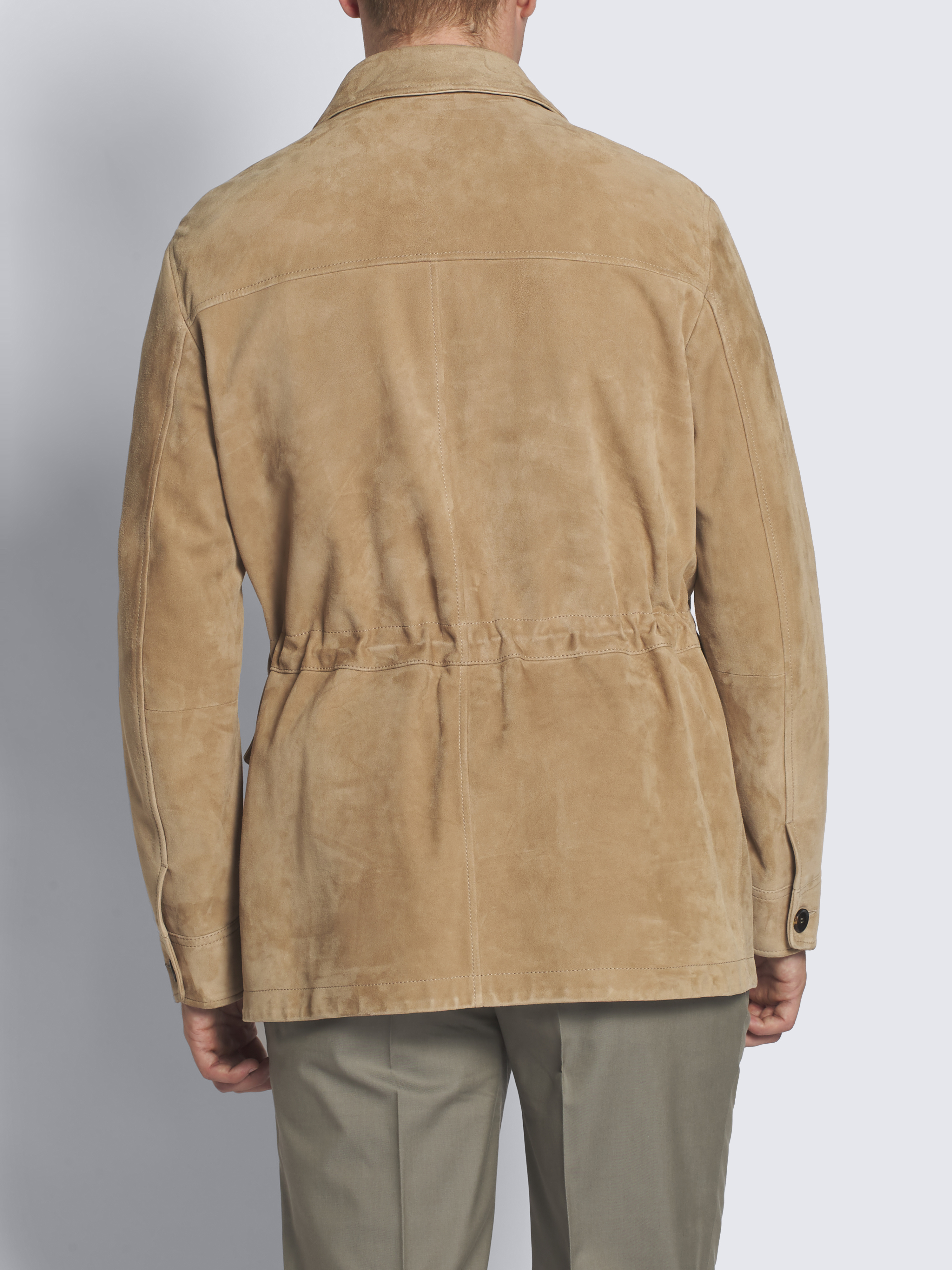 Beige suede sahariana jacket