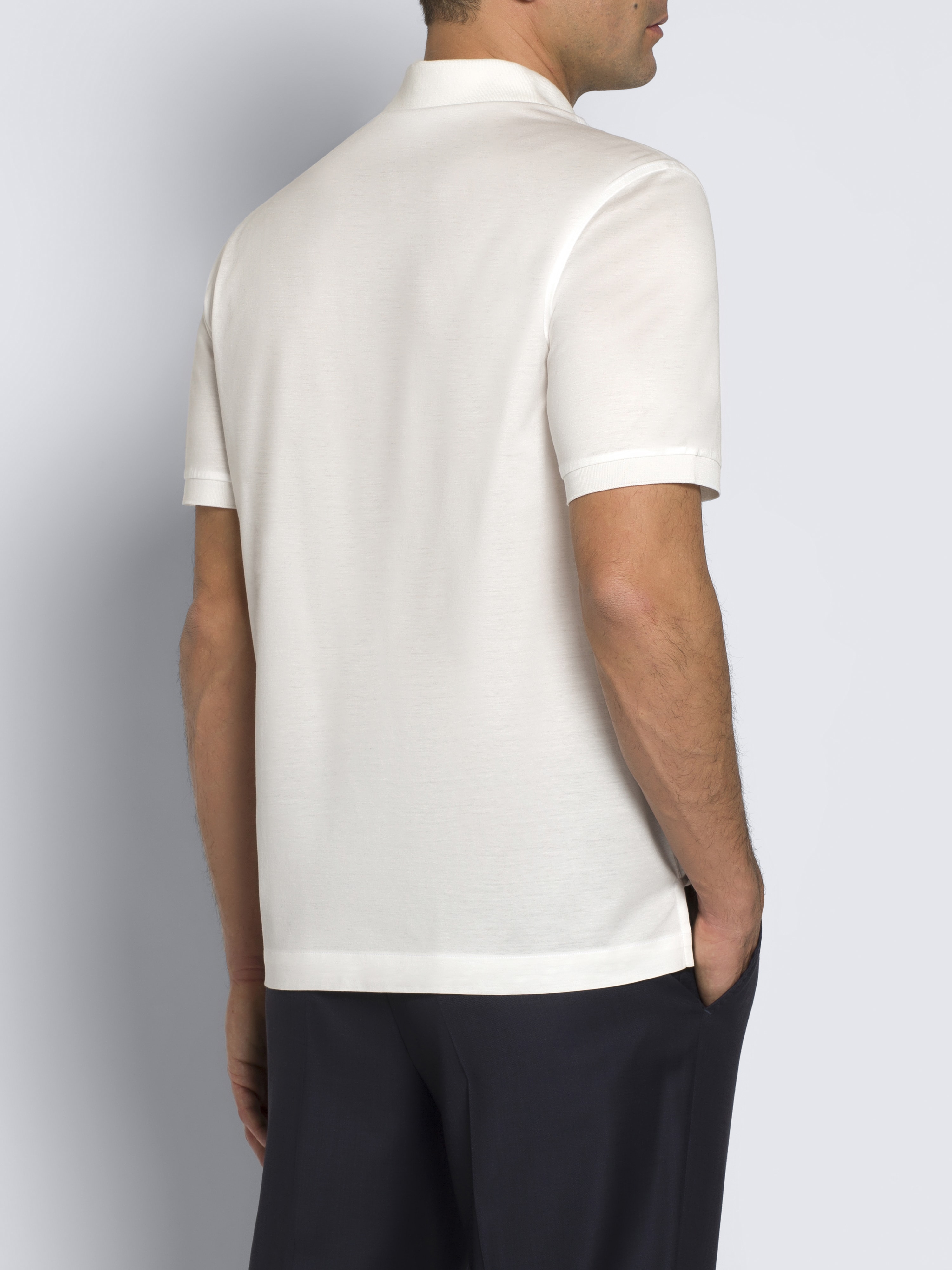 アイボリーホワイト ジップポロシャツ | ブリオーニ® 日本 公式ストア