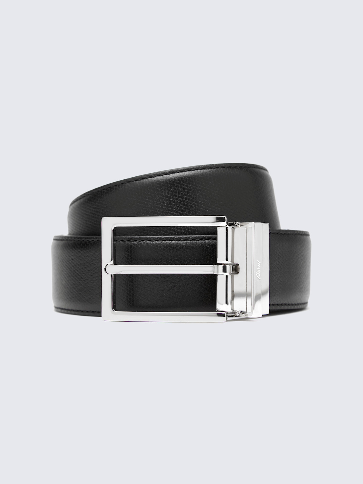 Black grained calfskin leather belt Brioni® US Official Store