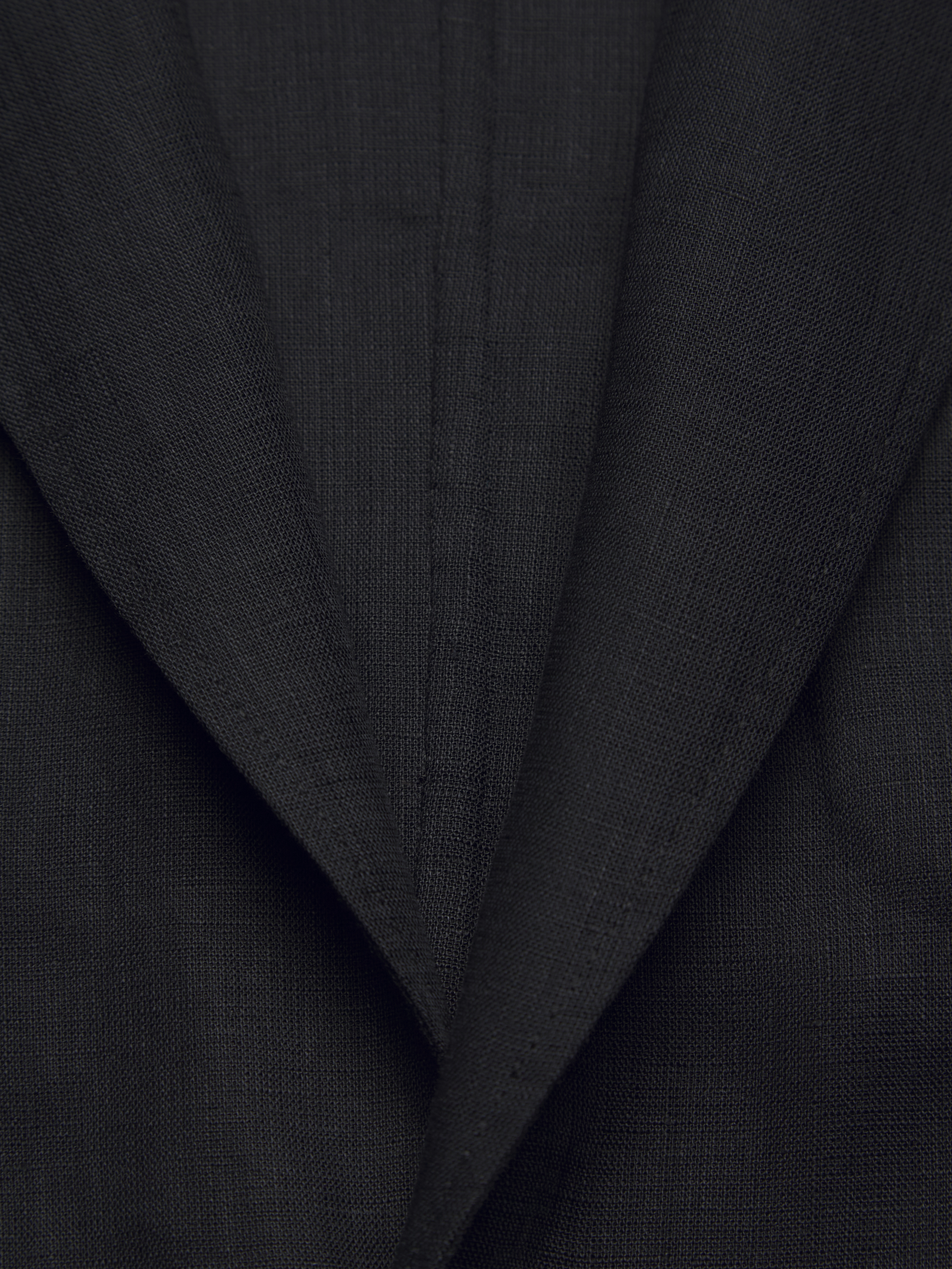 Black linen and cotton double-splittable Soffio jacket