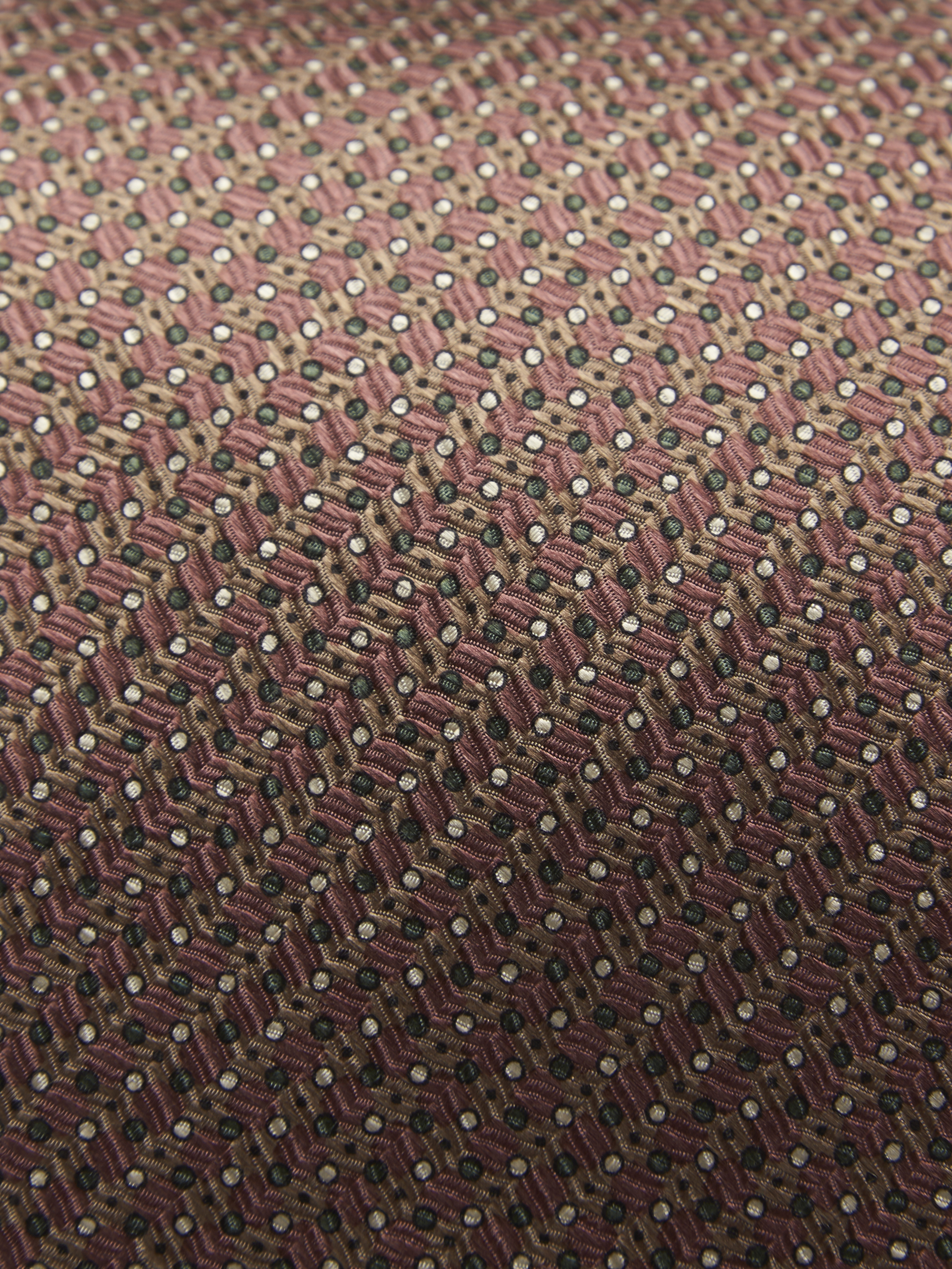 Brioni シルク 高級ネクタイ ダイヤモンドパターン　ブラウン　ホワイト Original_ecom-O61D00PA4042757F.jpg