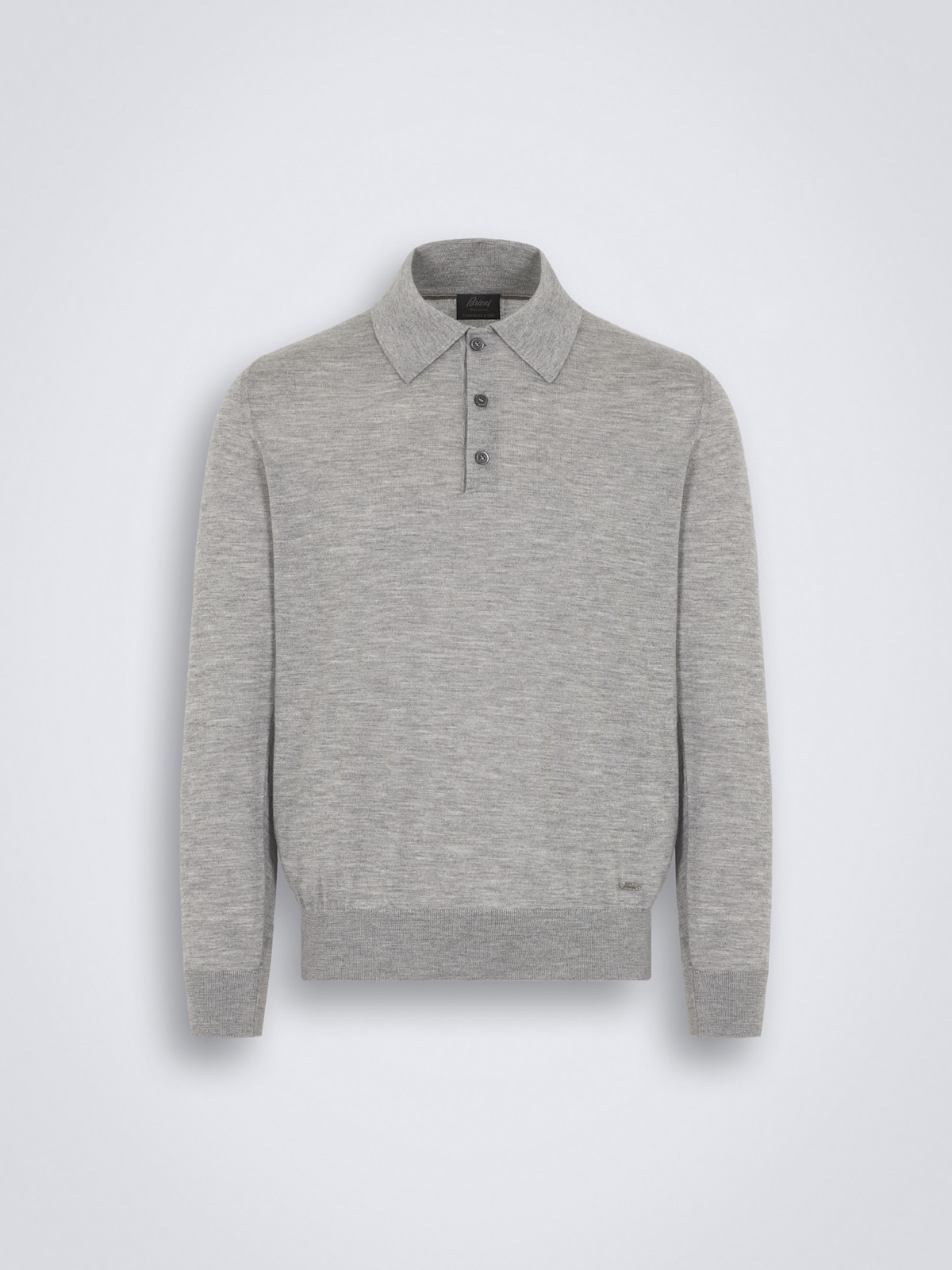 Merino Silk Knit Polo Sweater
