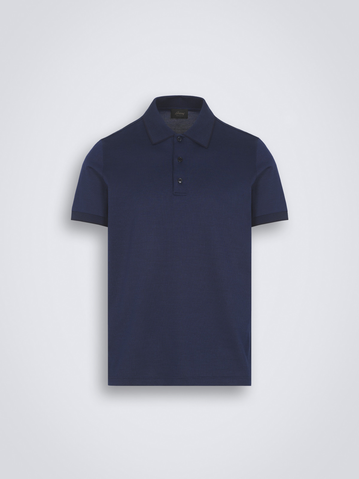 Navy blue and royal blue cotton polo | Brioni® US Official Store