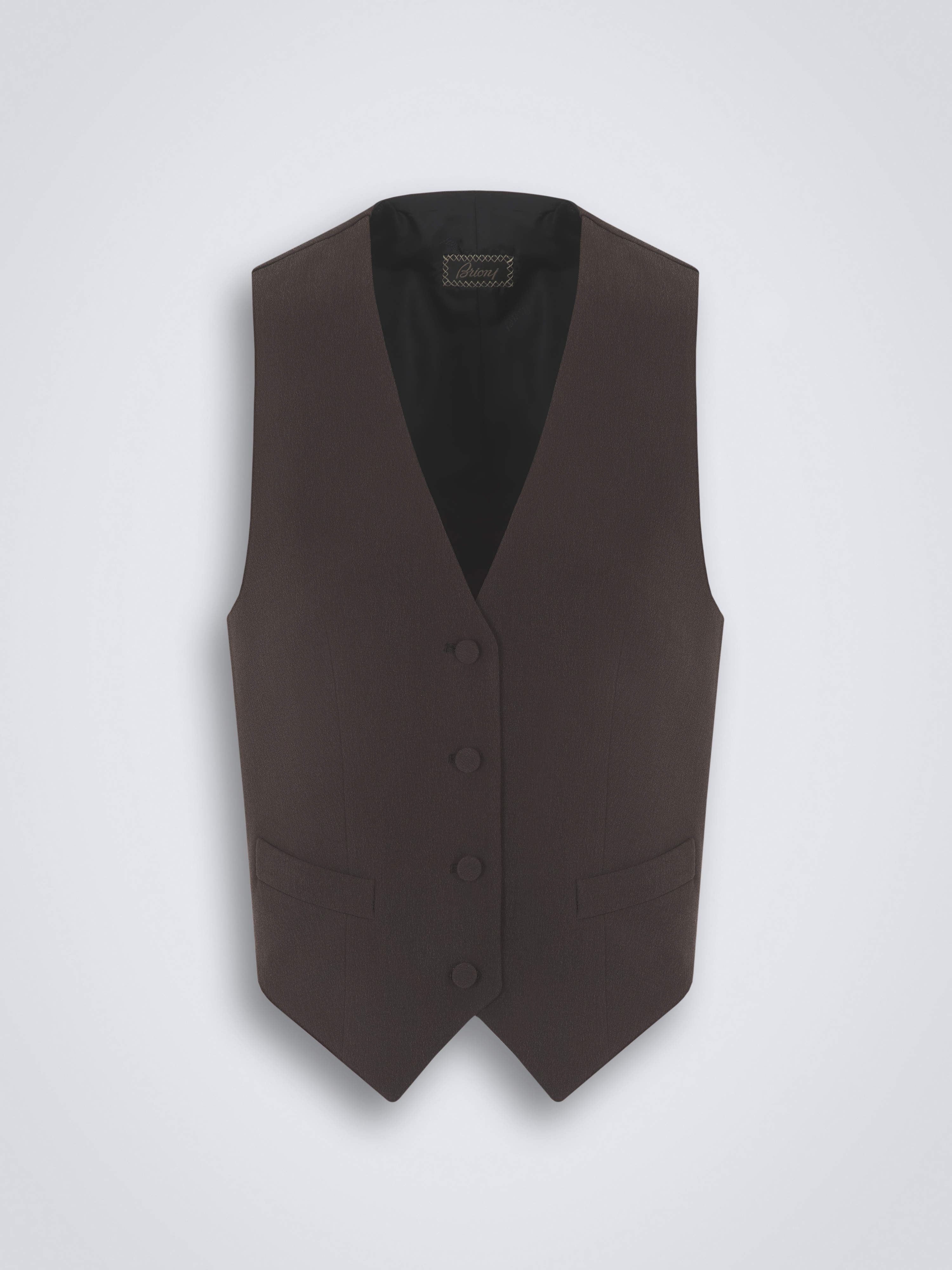 Dark brown silk cady waistcoat