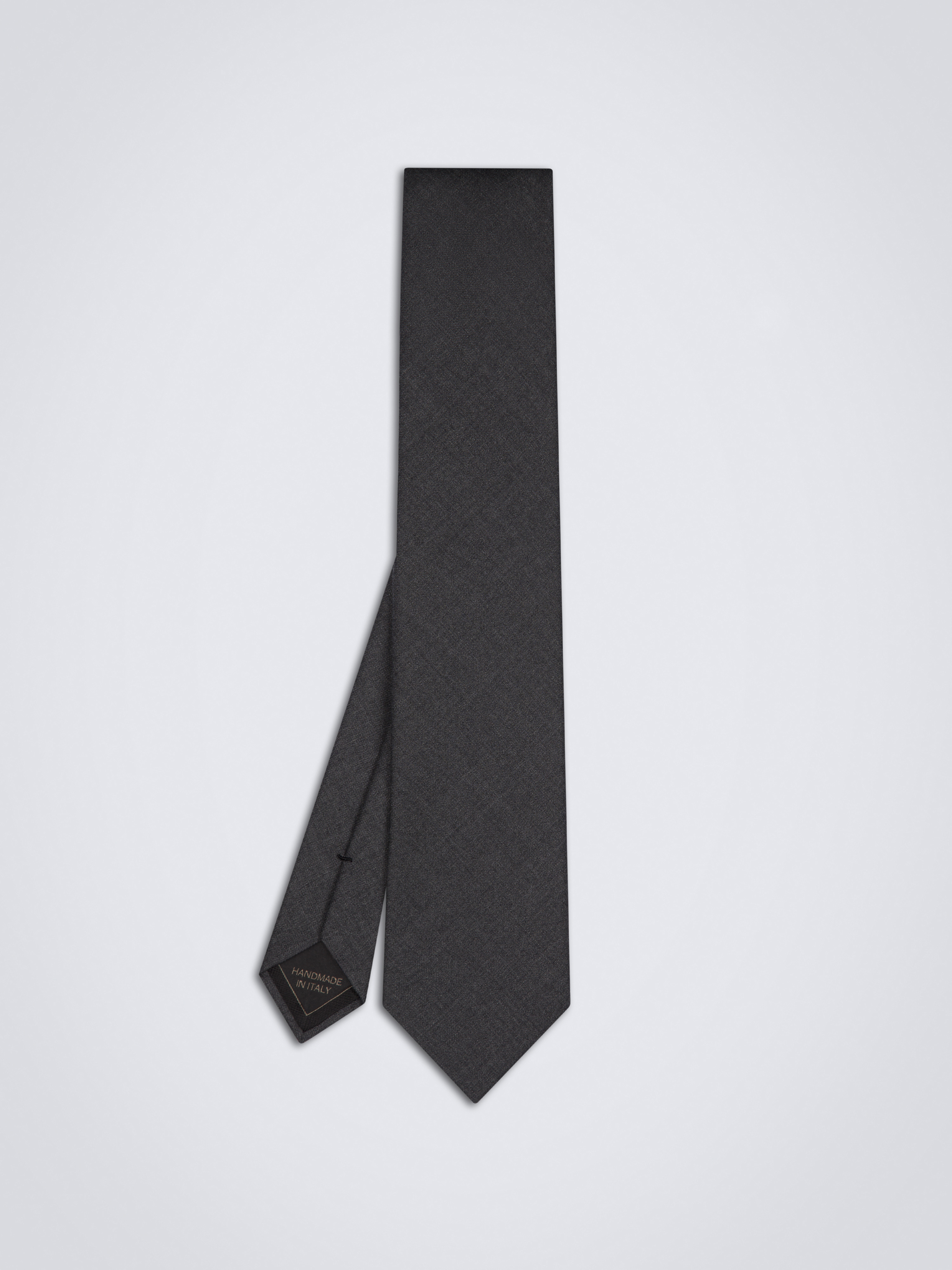 Dark grey Super 180's wool, silk and vicuña tie | Brioni® US Official Store