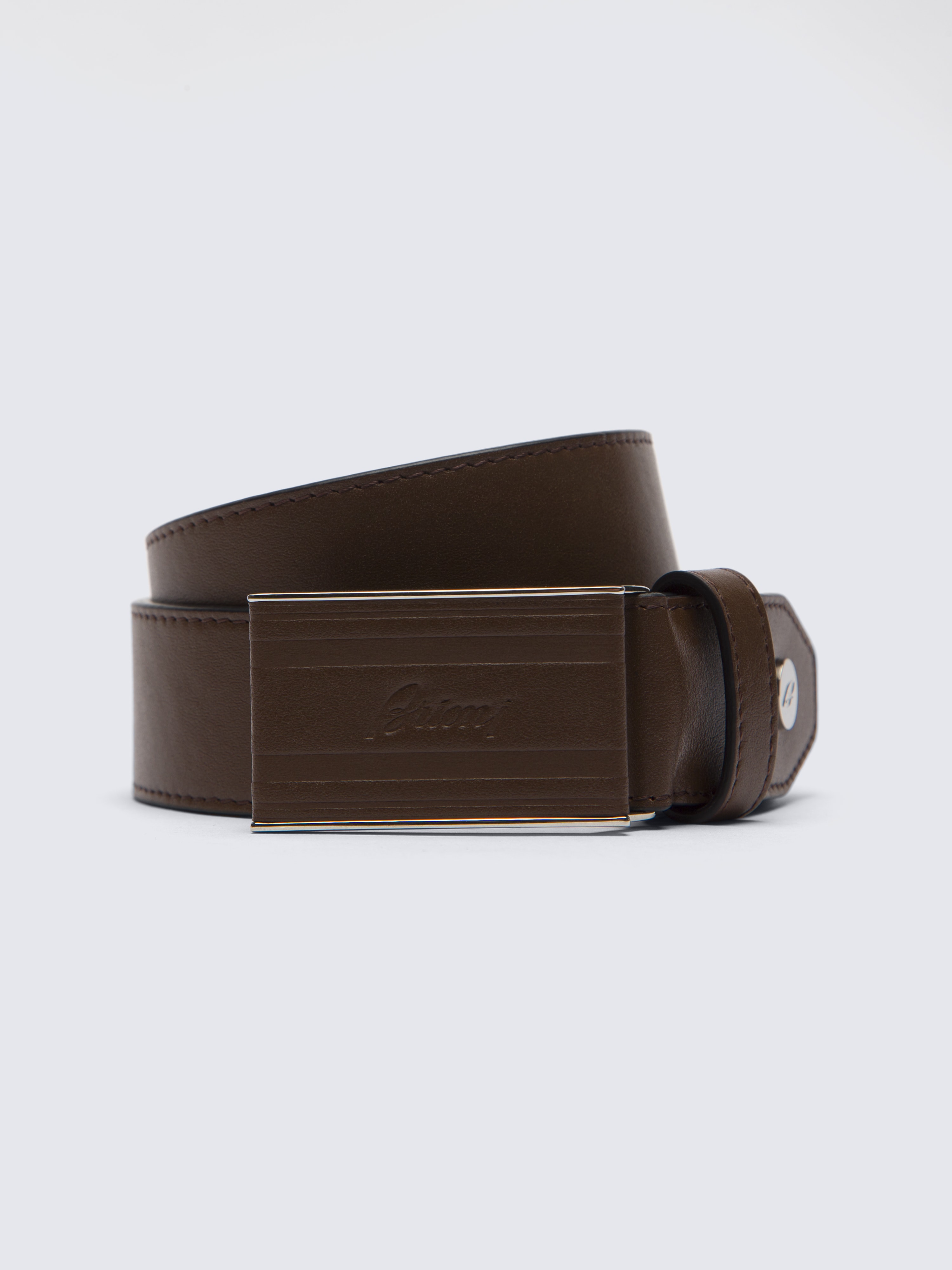 Brown calfskin leather belt | Brioni® CL Official Store